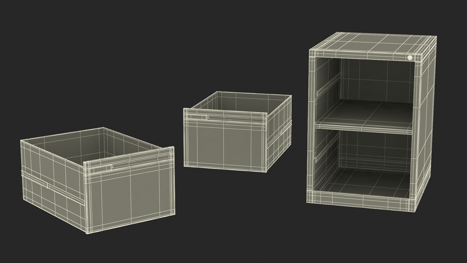 Filing Cabinet 2 Drawer Red 3D