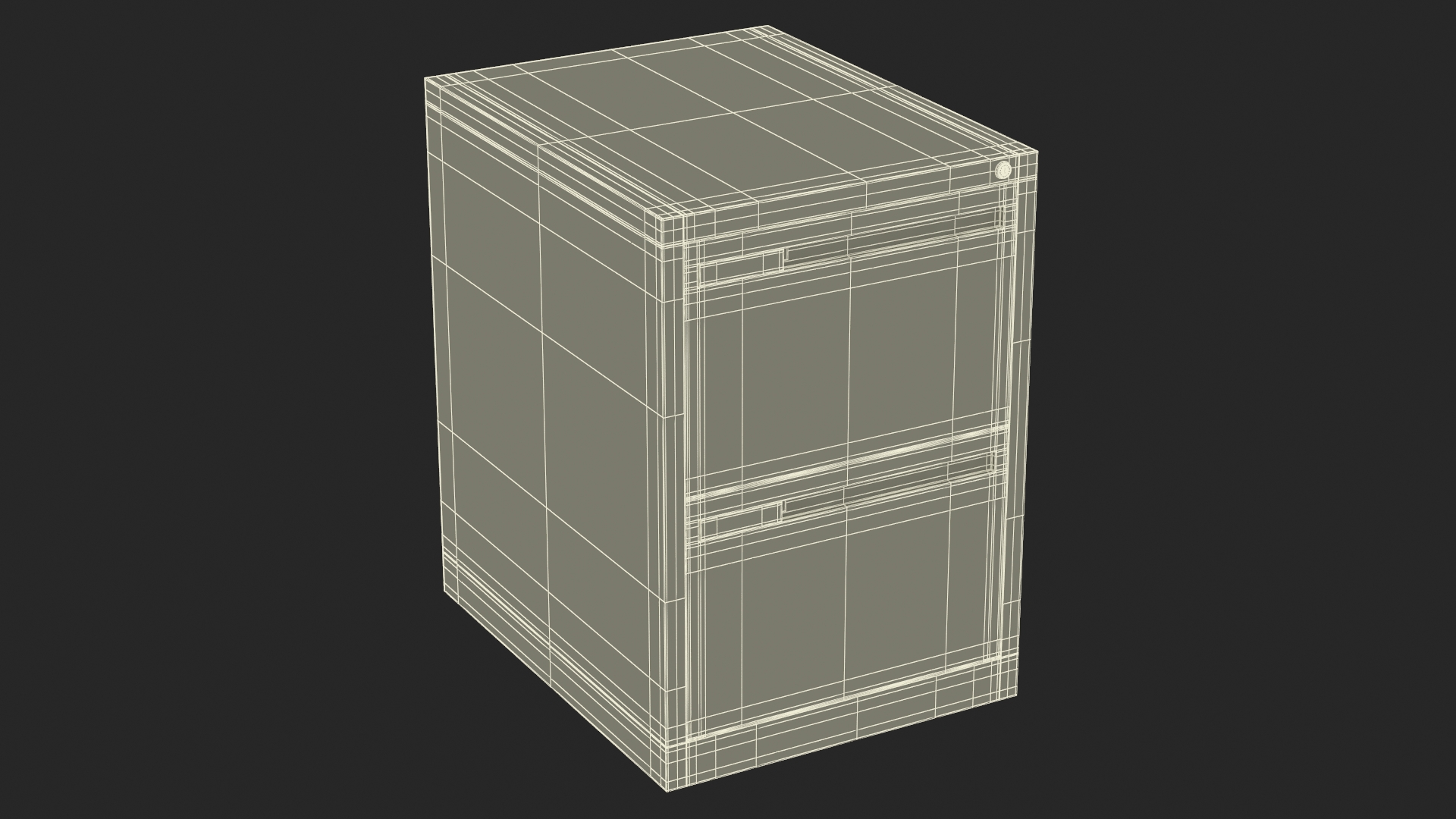 Filing Cabinet 2 Drawer Red 3D