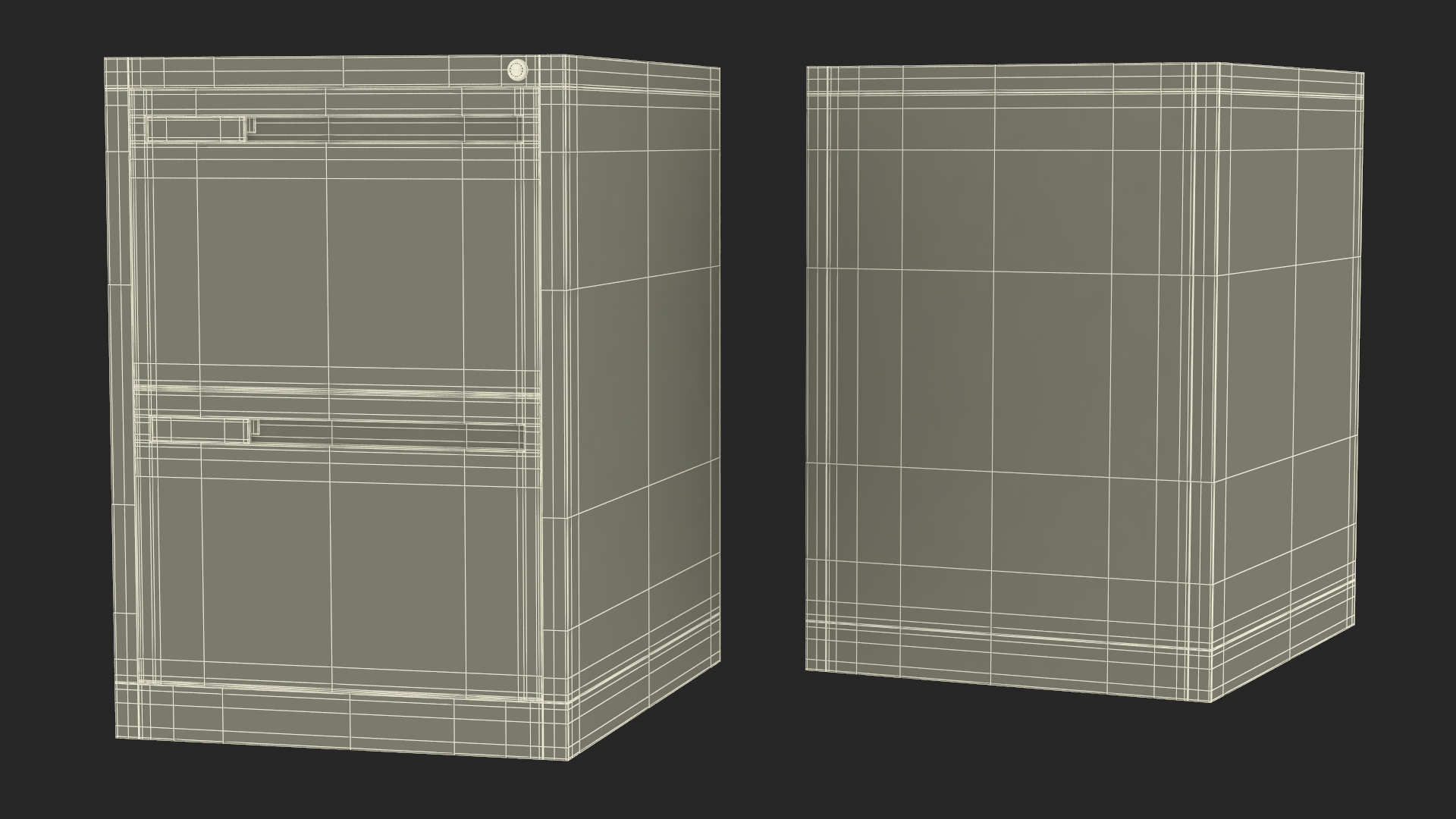 Filing Cabinet 2 Drawer Red 3D