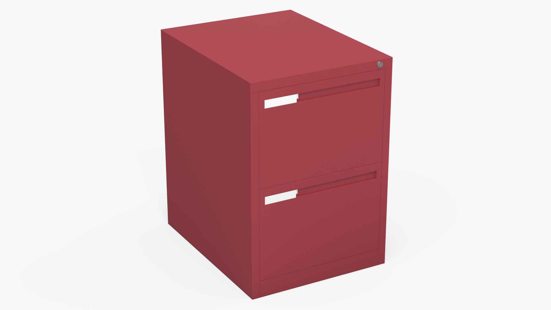 Filing Cabinet 2 Drawer Red 3D
