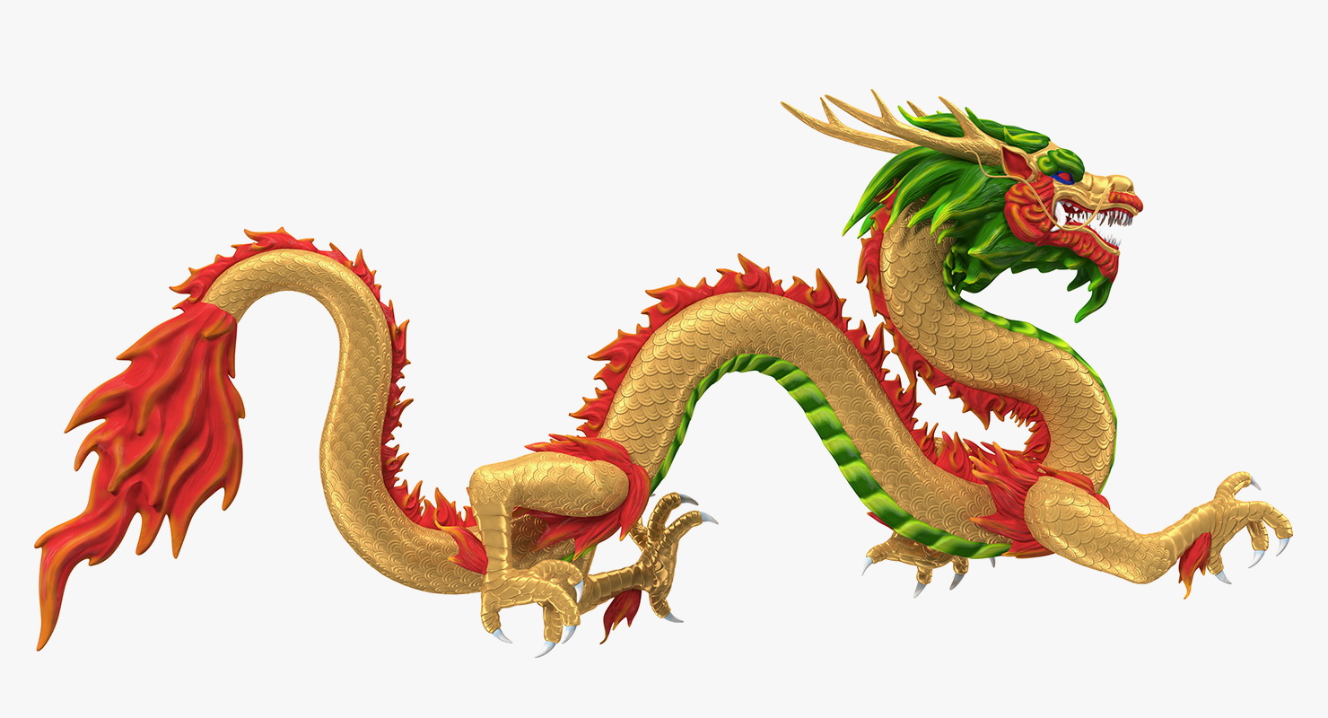 3D model Colorful Traditional Chinese Dragon