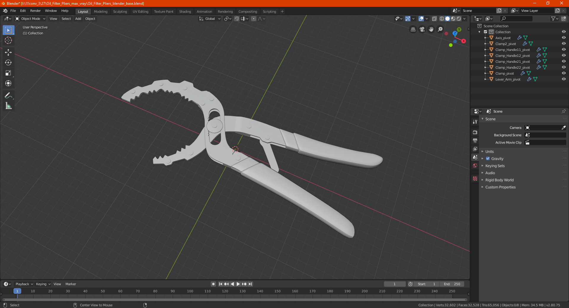 Oil Filter Pliers 3D