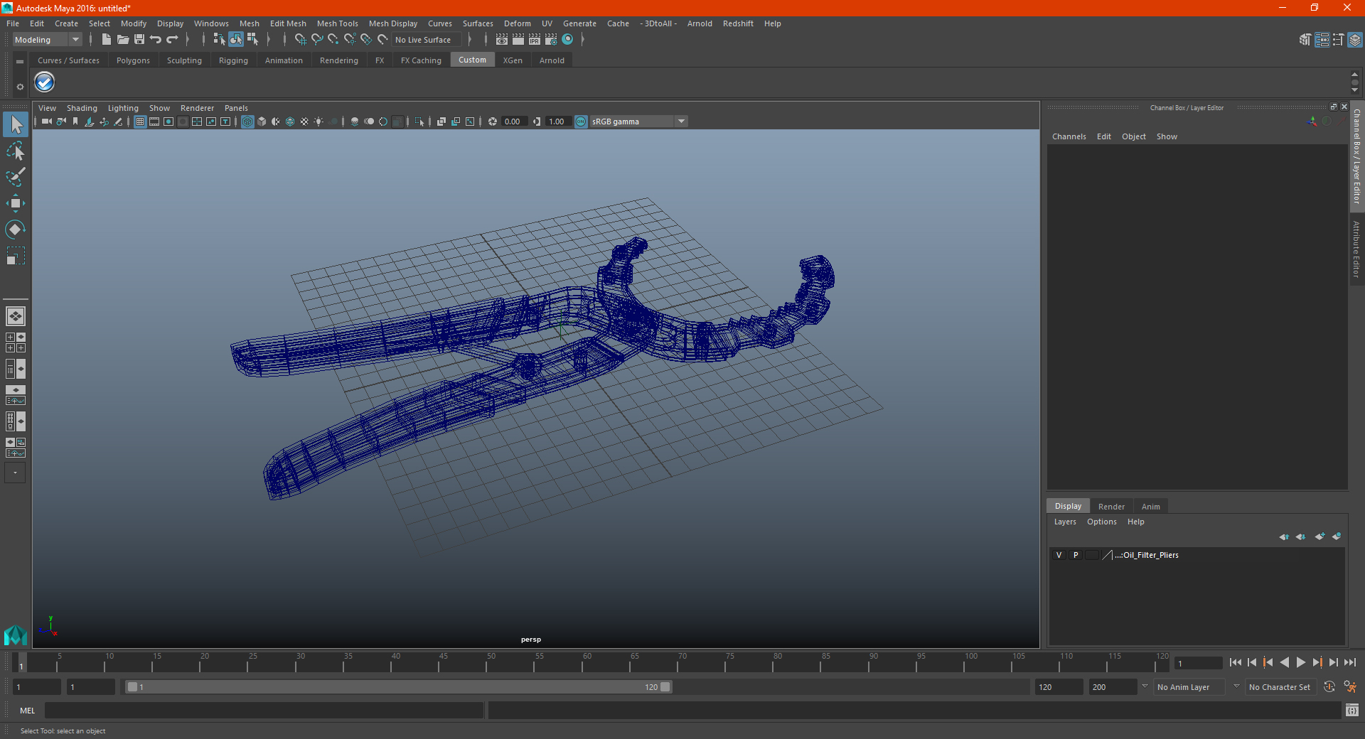 Oil Filter Pliers 3D
