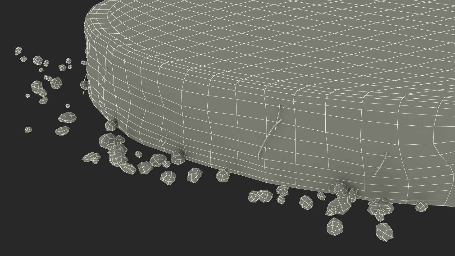 3D Round Soil Ground Cross Section