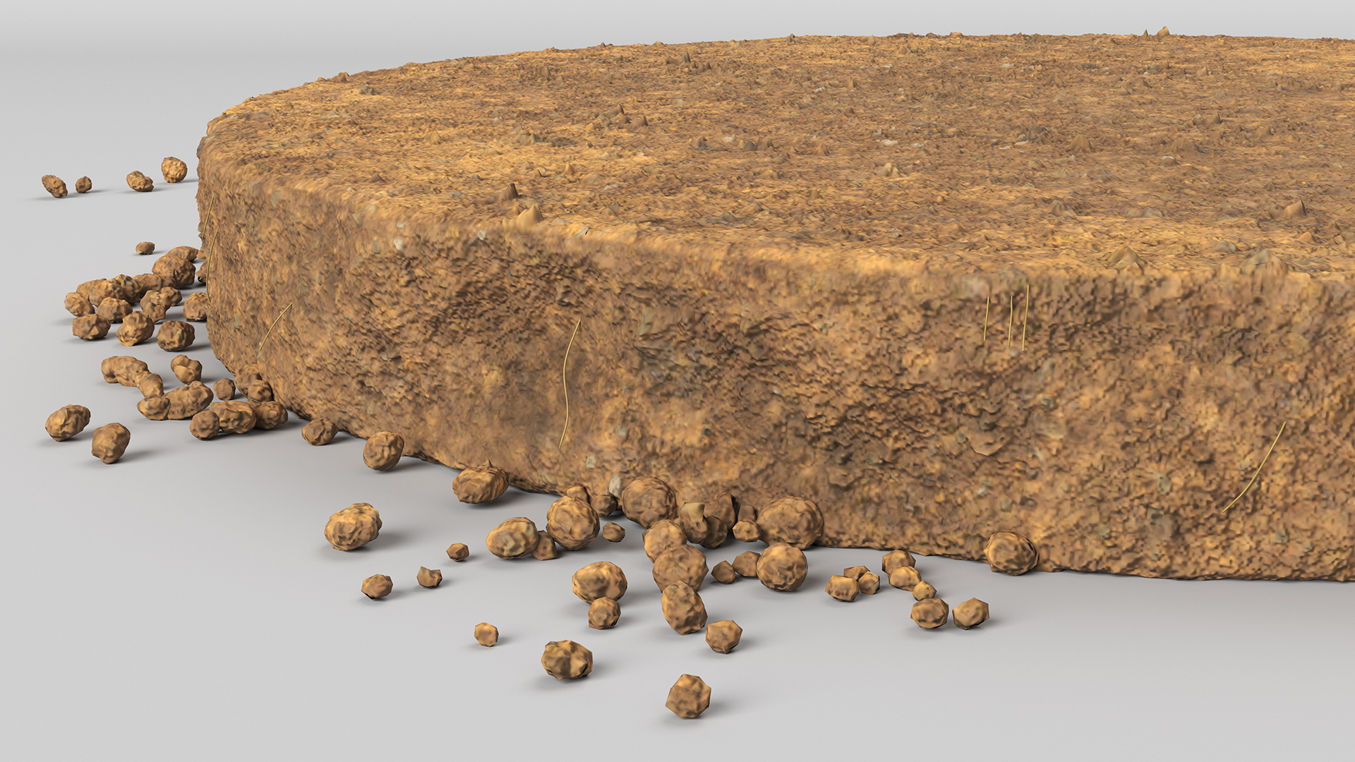 3D Round Soil Ground Cross Section