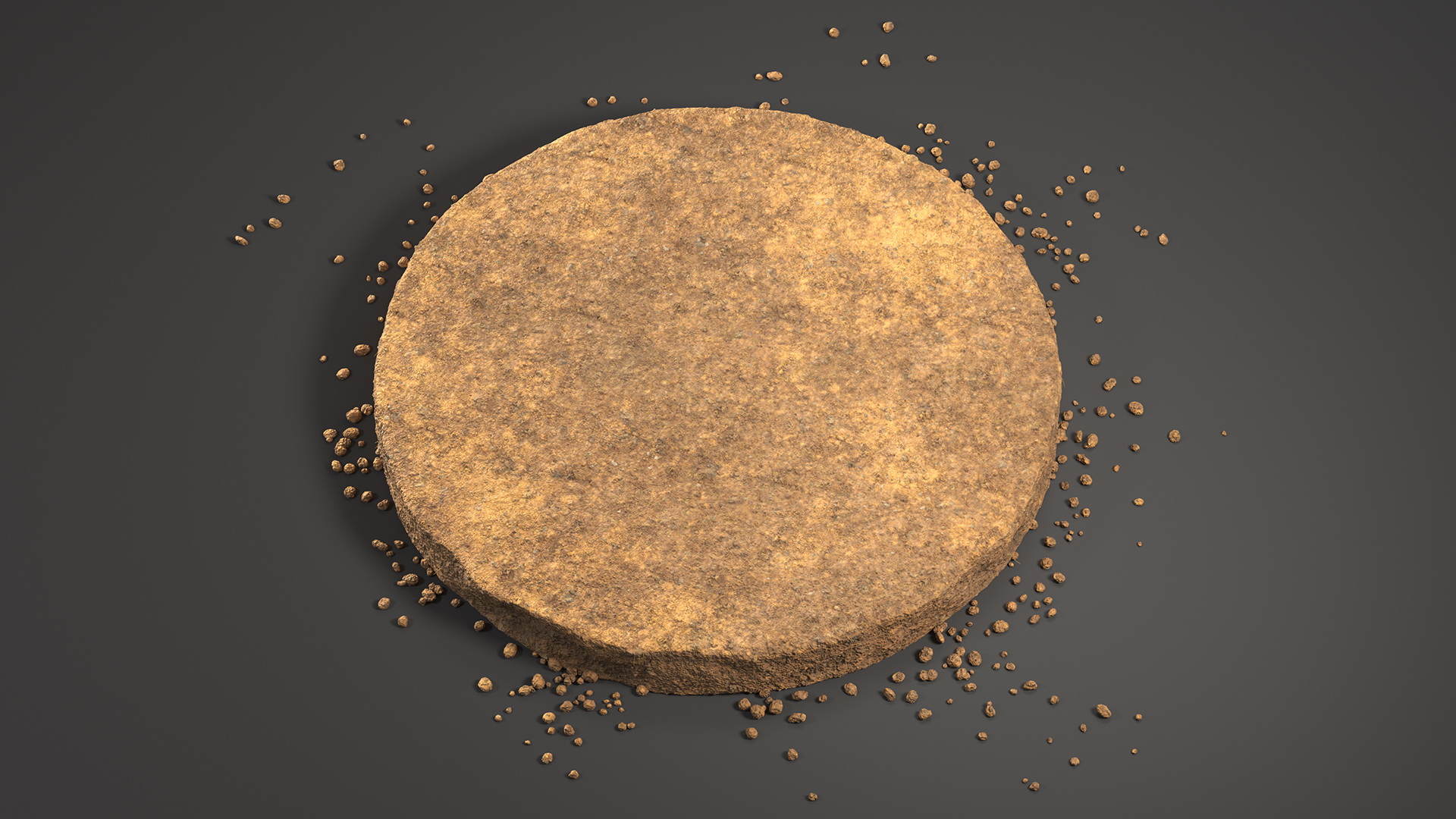 3D Round Soil Ground Cross Section