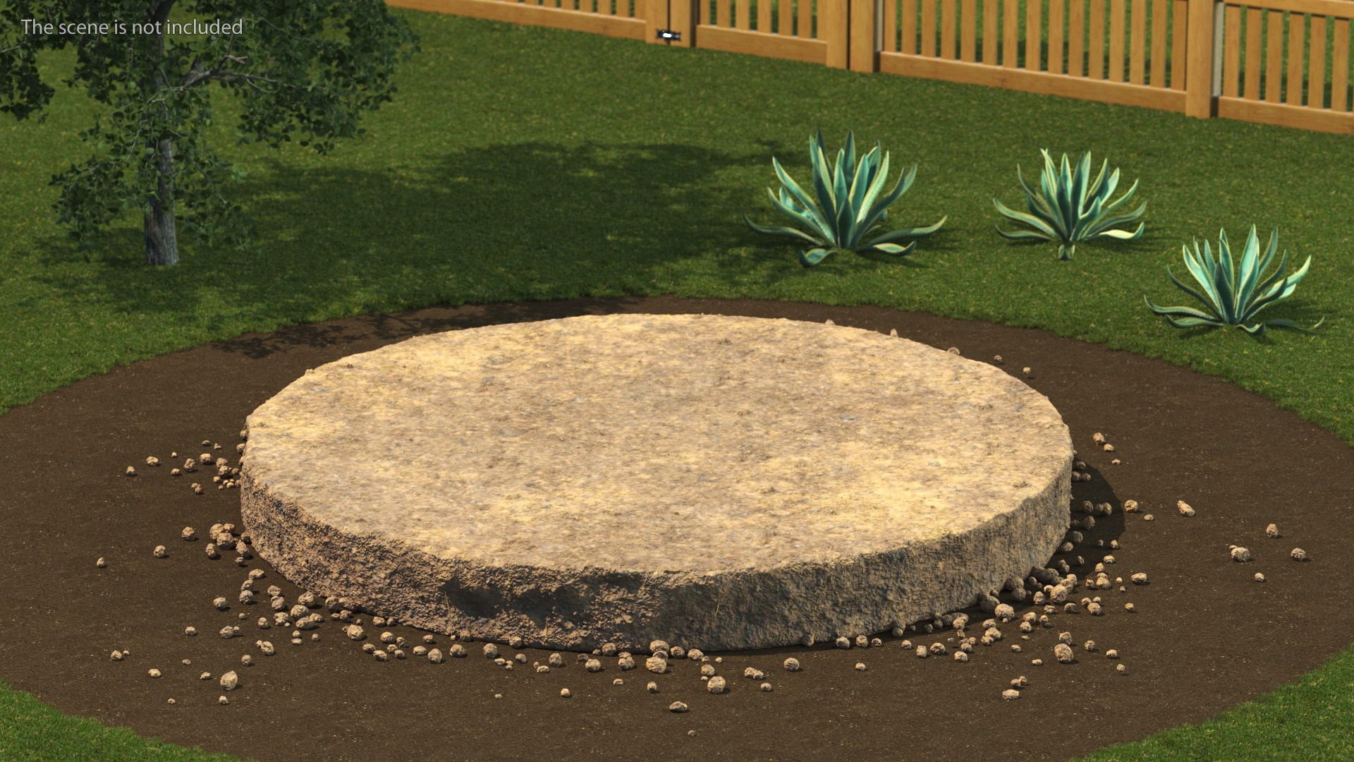 3D Round Soil Ground Cross Section