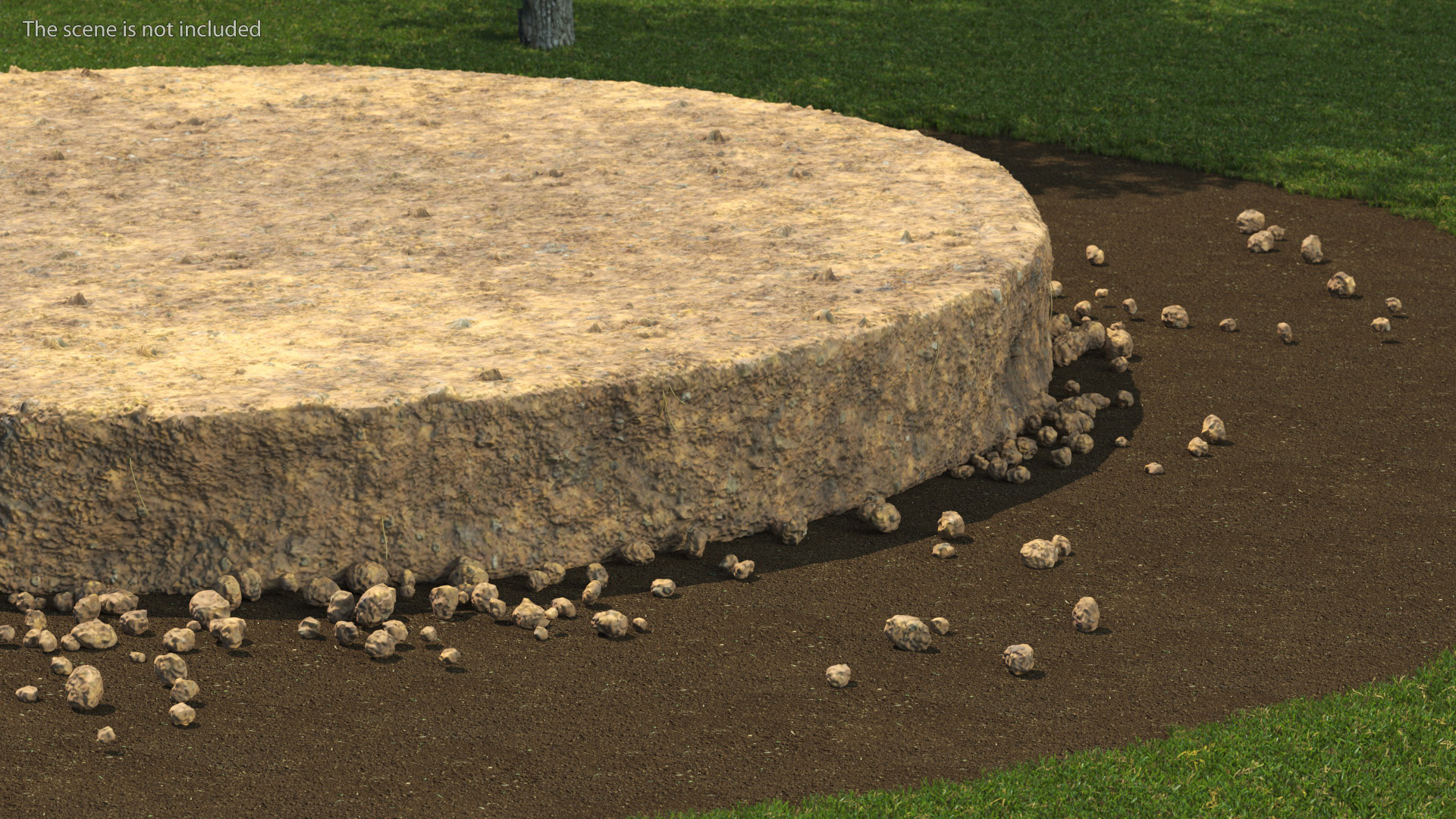 3D Round Soil Ground Cross Section