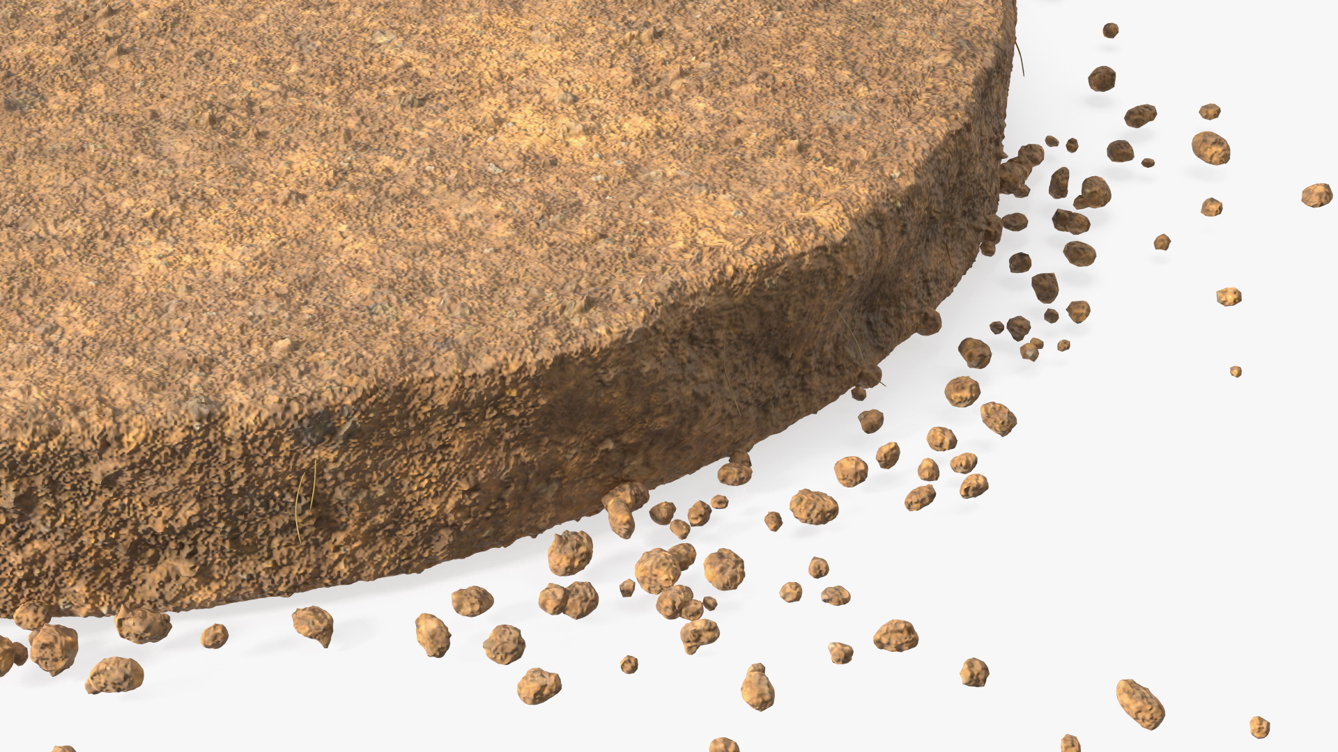 3D Round Soil Ground Cross Section