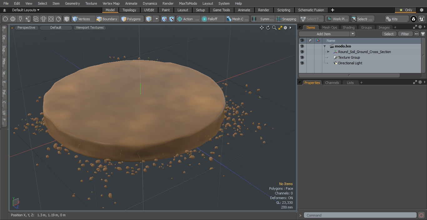 3D Round Soil Ground Cross Section