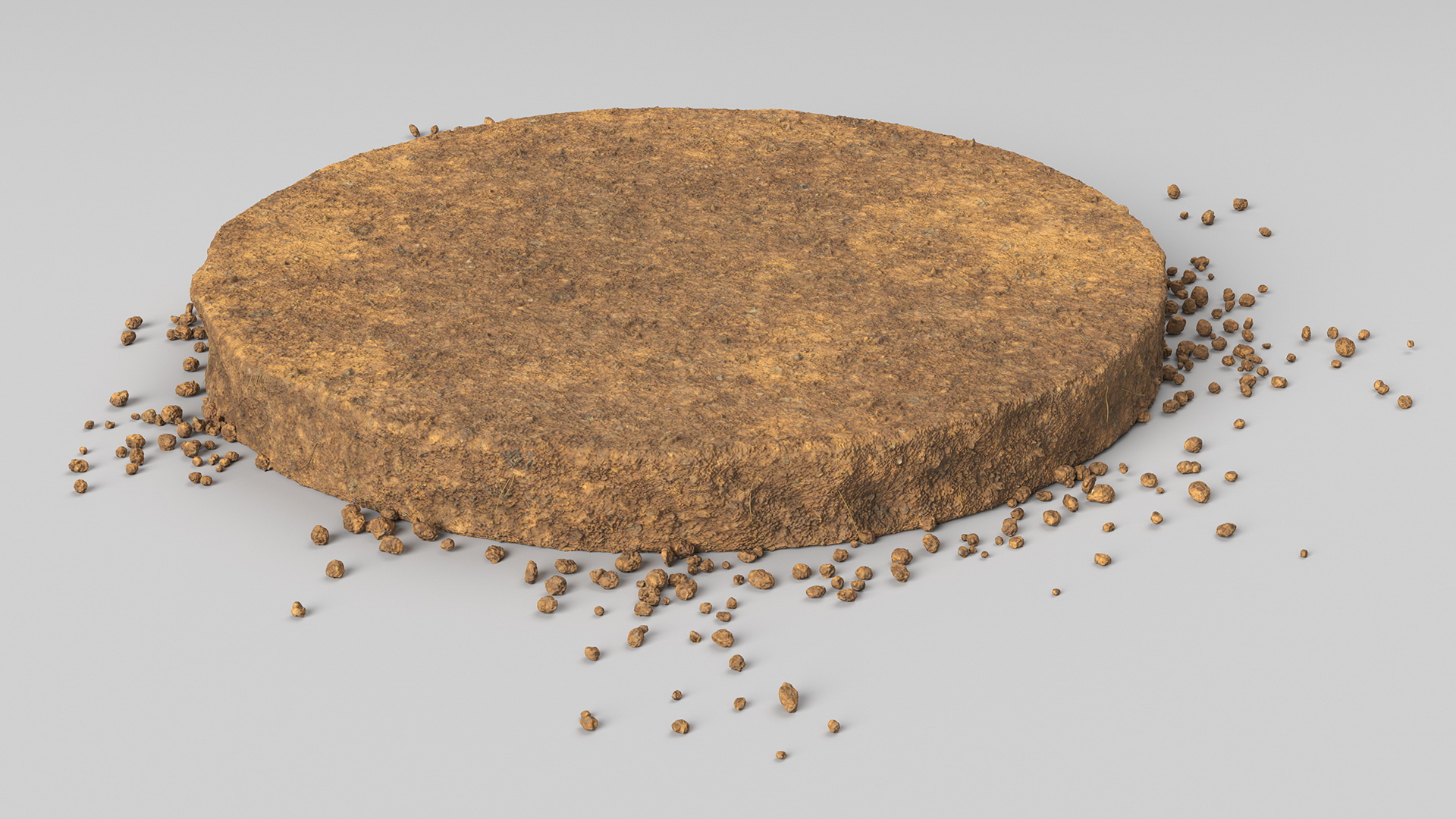 3D Round Soil Ground Cross Section