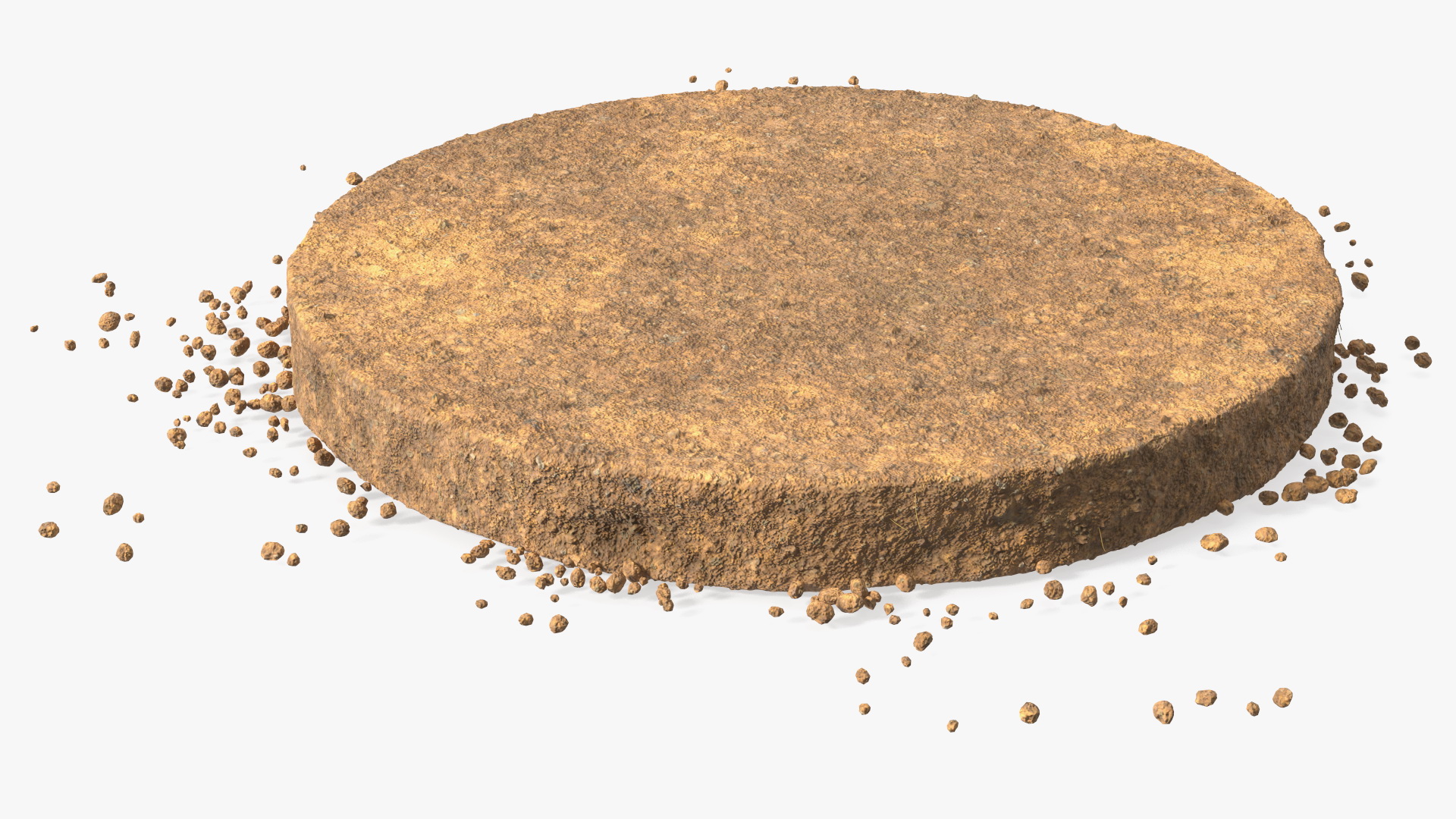 3D Round Soil Ground Cross Section