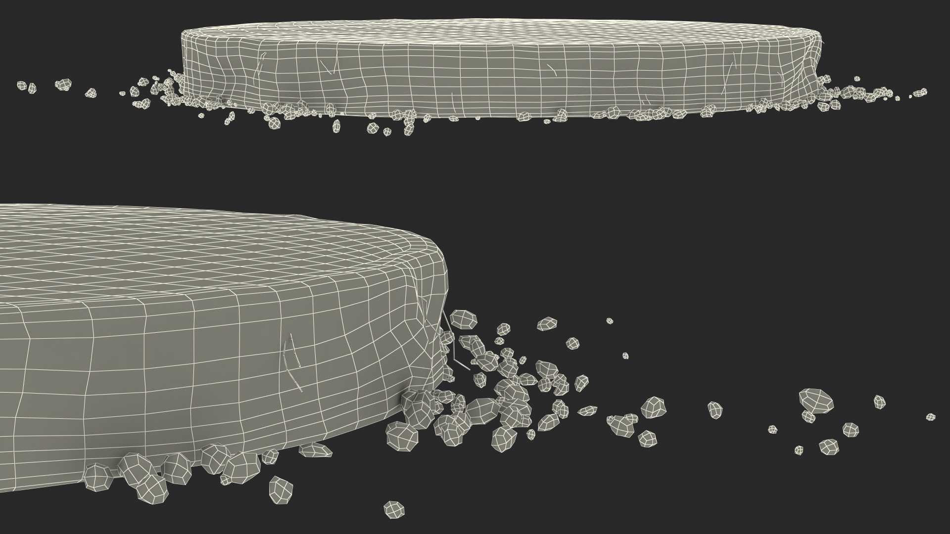 3D Round Soil Ground Cross Section