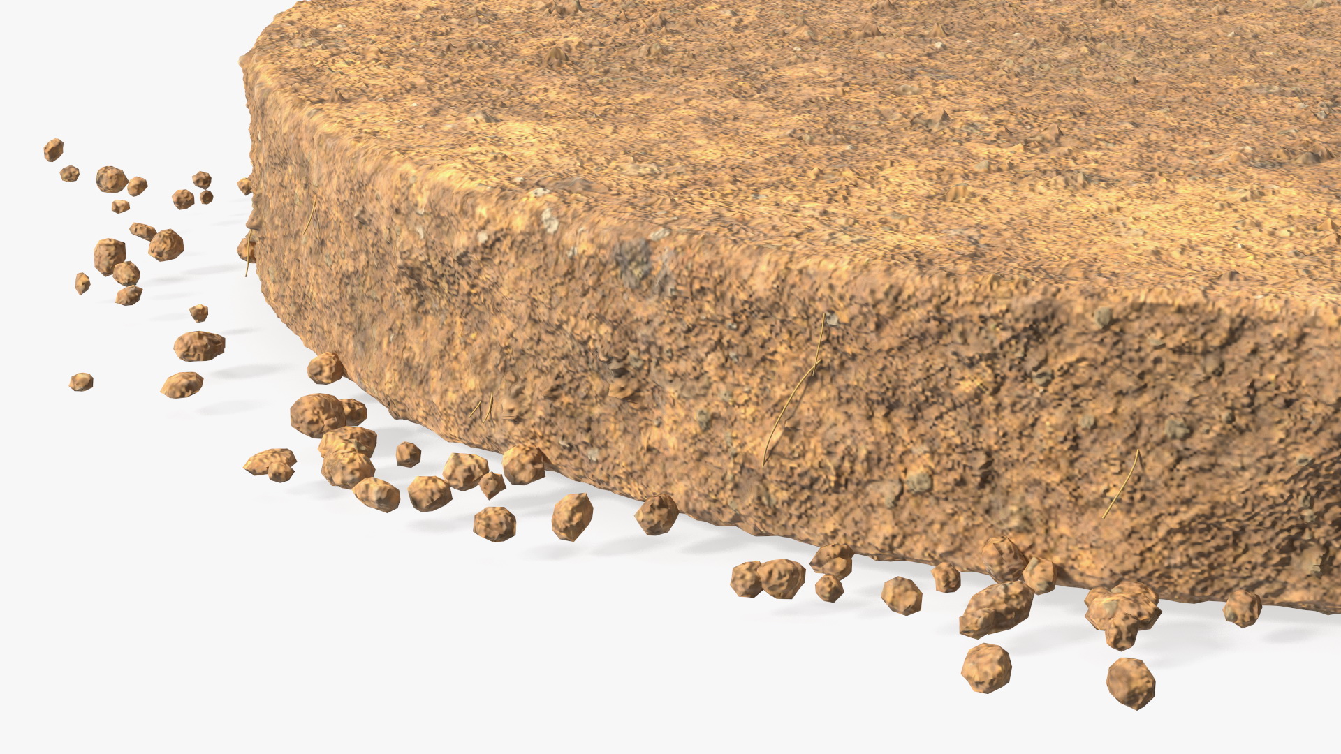3D Round Soil Ground Cross Section