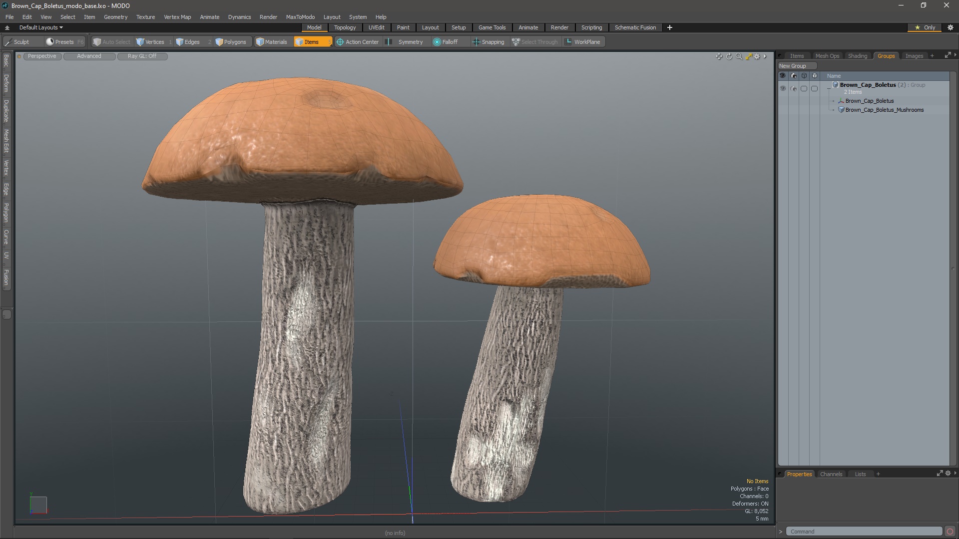 Brown Cap Boletus 3D