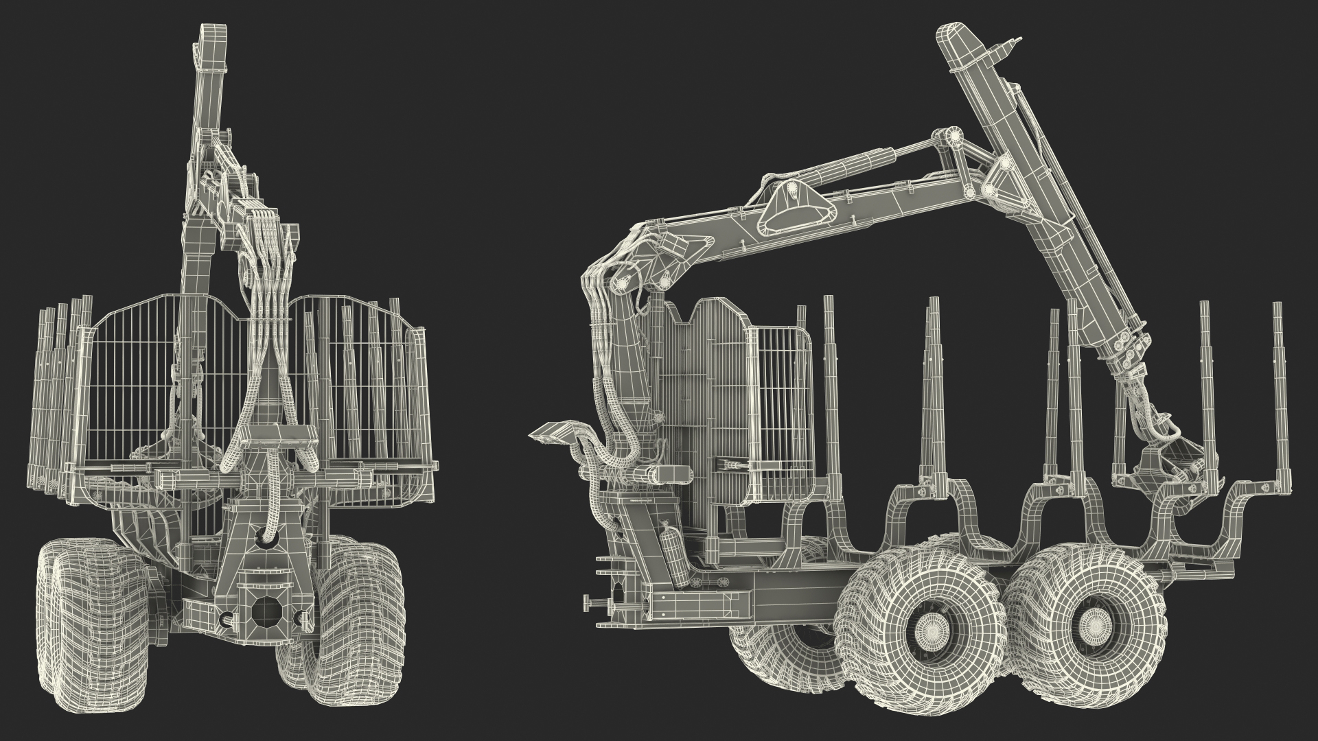 Log Loader Trailer Dirty 3D model