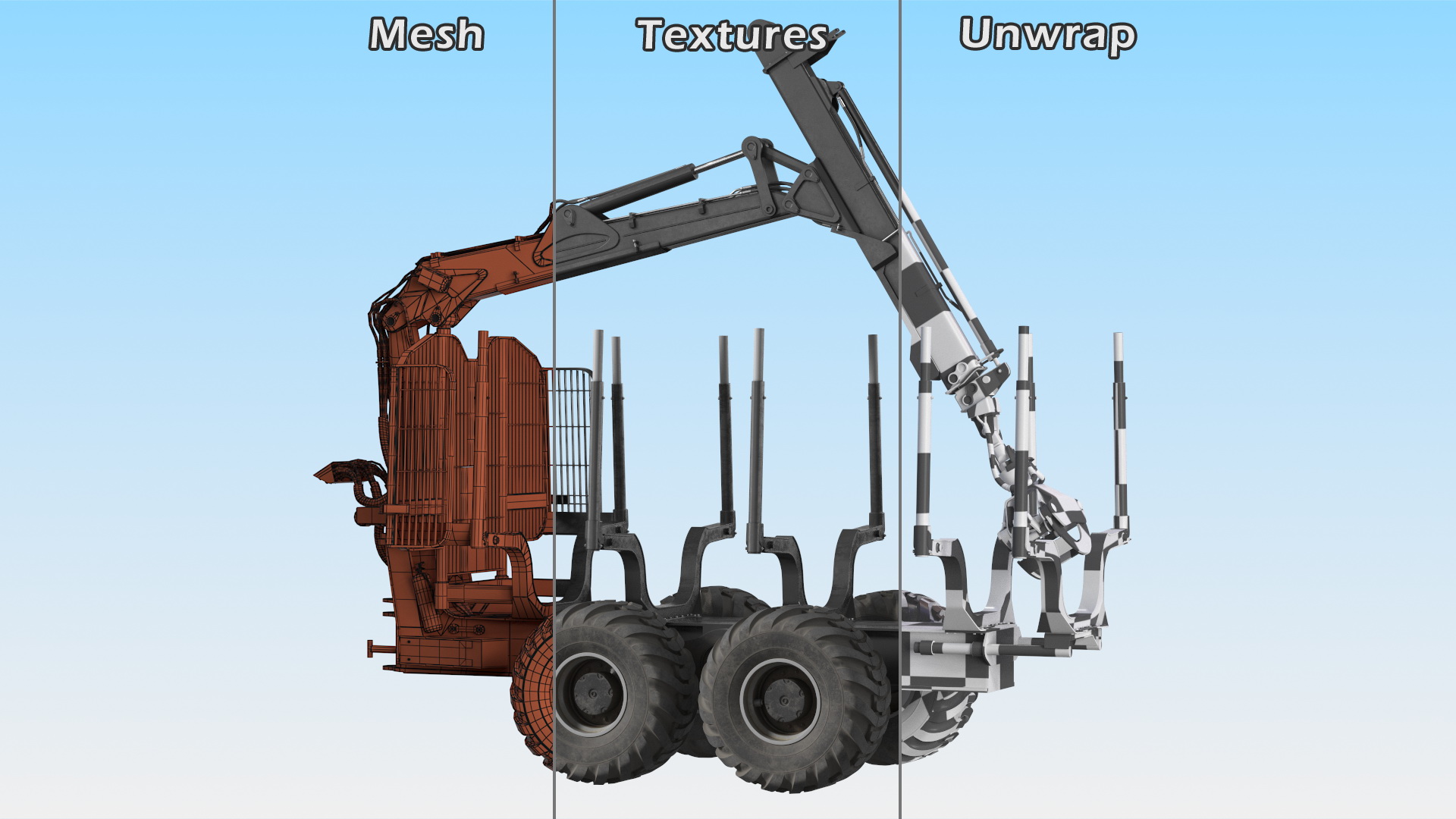 Log Loader Trailer Dirty 3D model