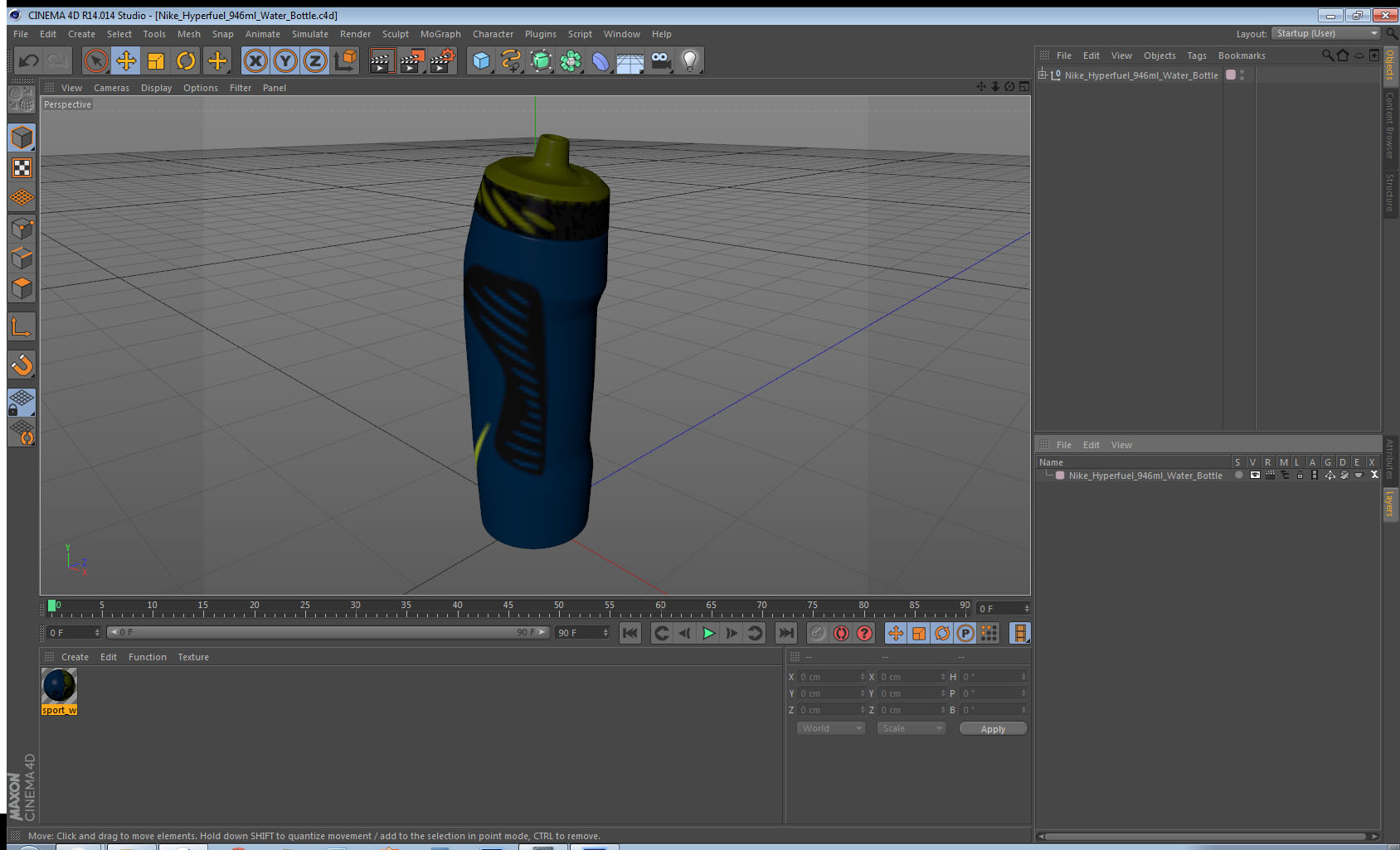 3D Nike Hyperfuel 946ml Water Bottle model