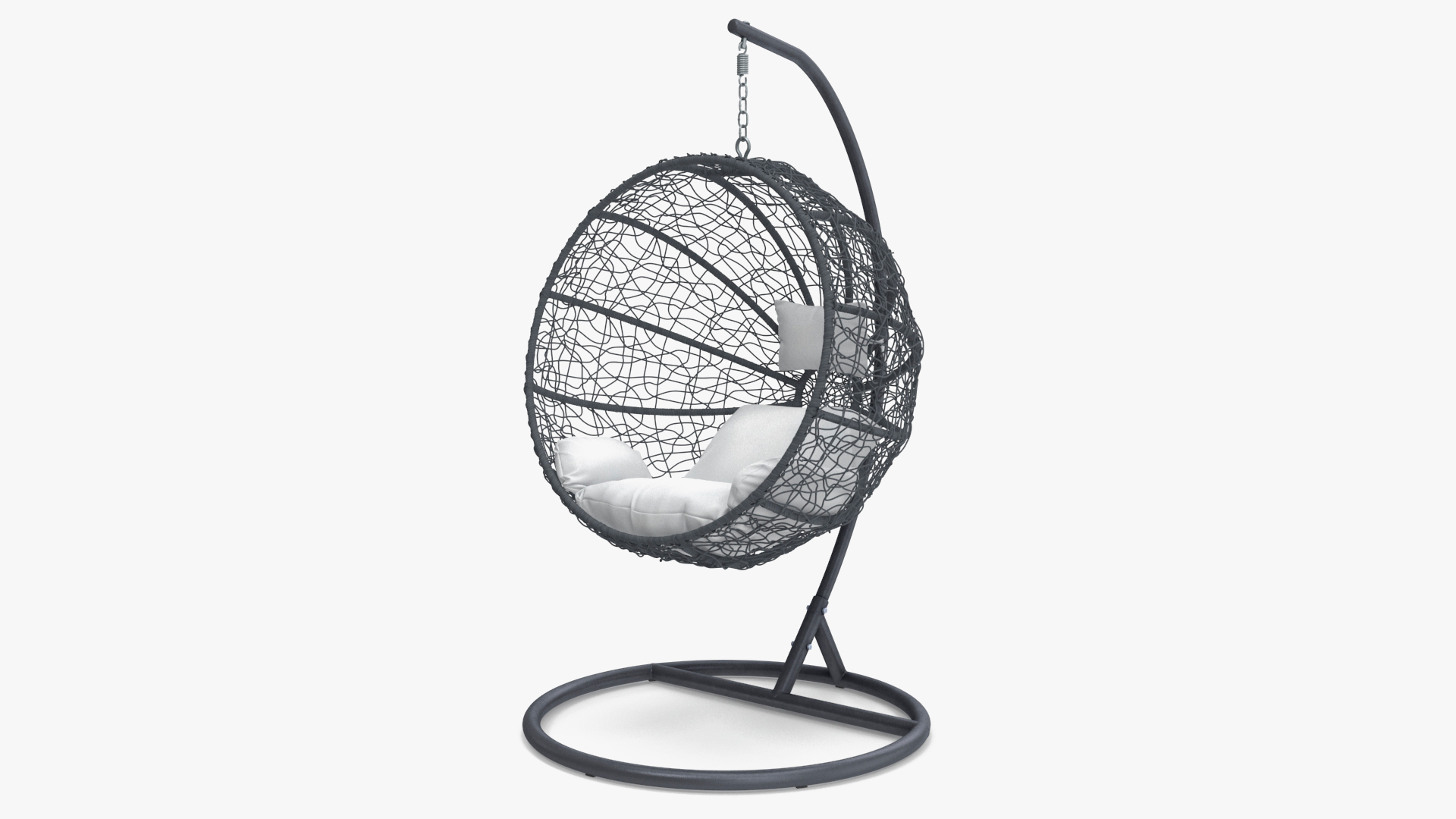 3D Hanging Ball Shaped Chair with Stand Gray