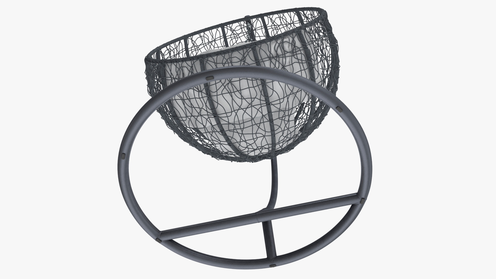 3D Hanging Ball Shaped Chair with Stand Gray