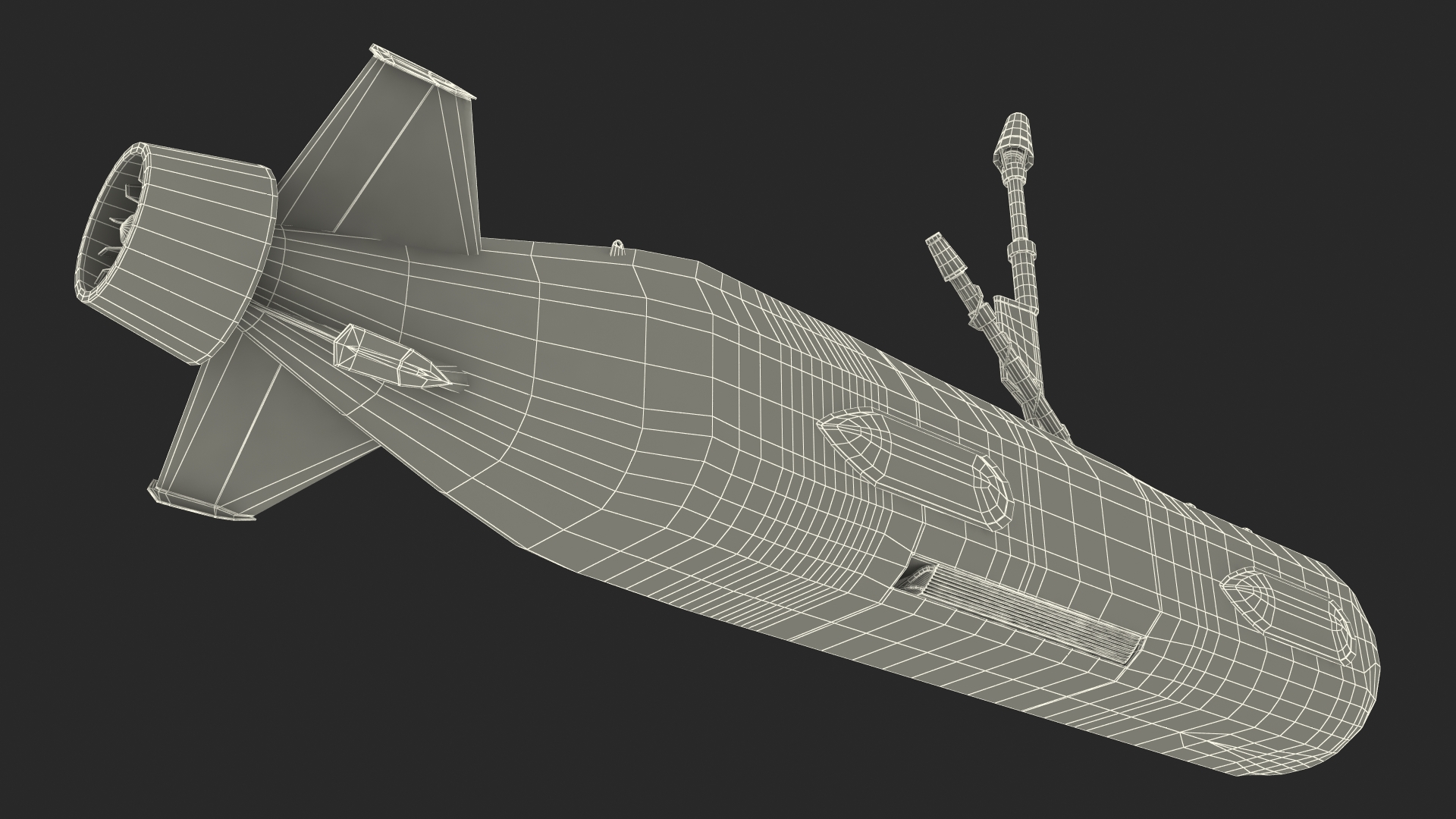 3D Boeing Orca AUV with Raised Antennas