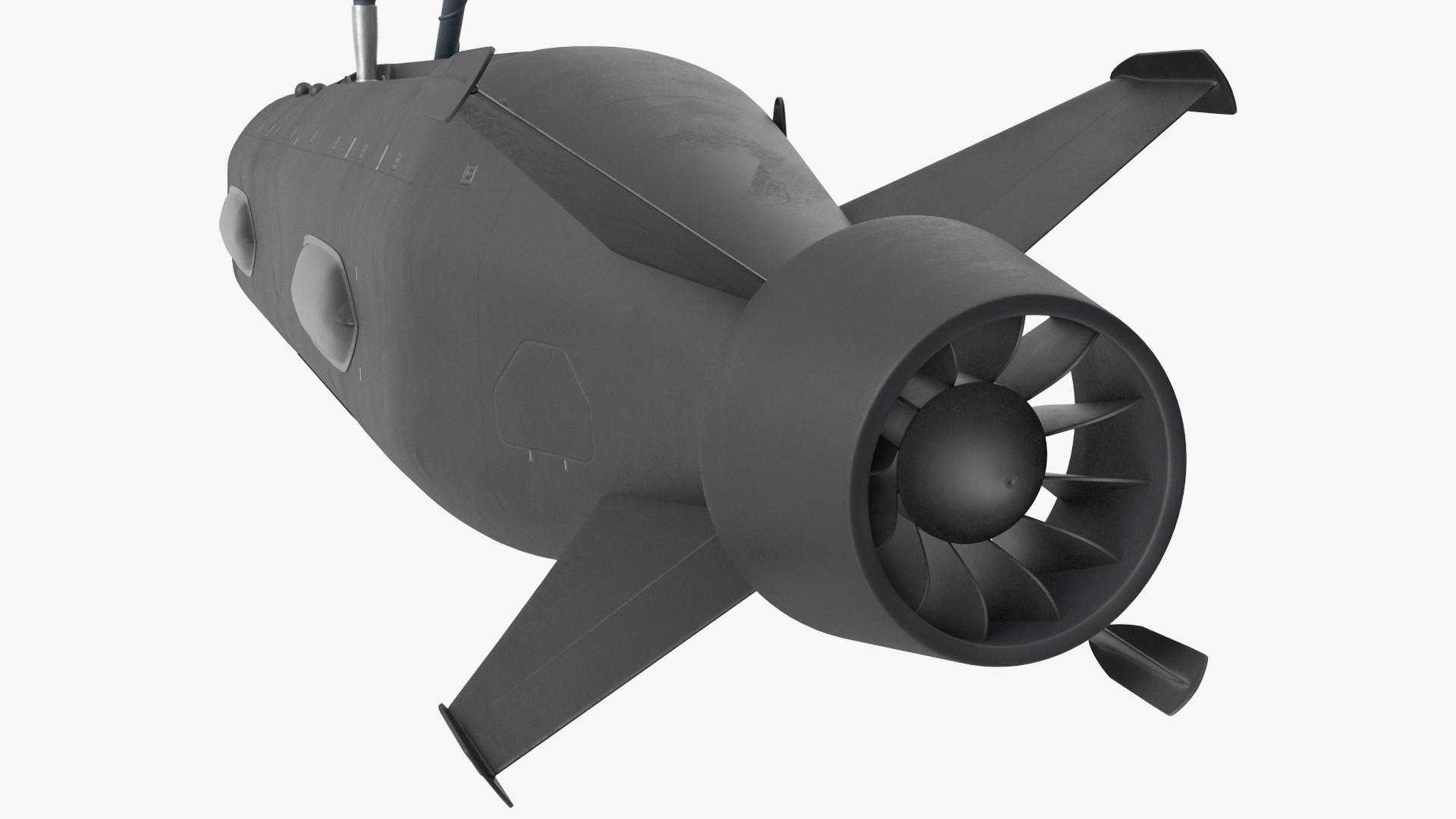 3D Boeing Orca AUV with Raised Antennas