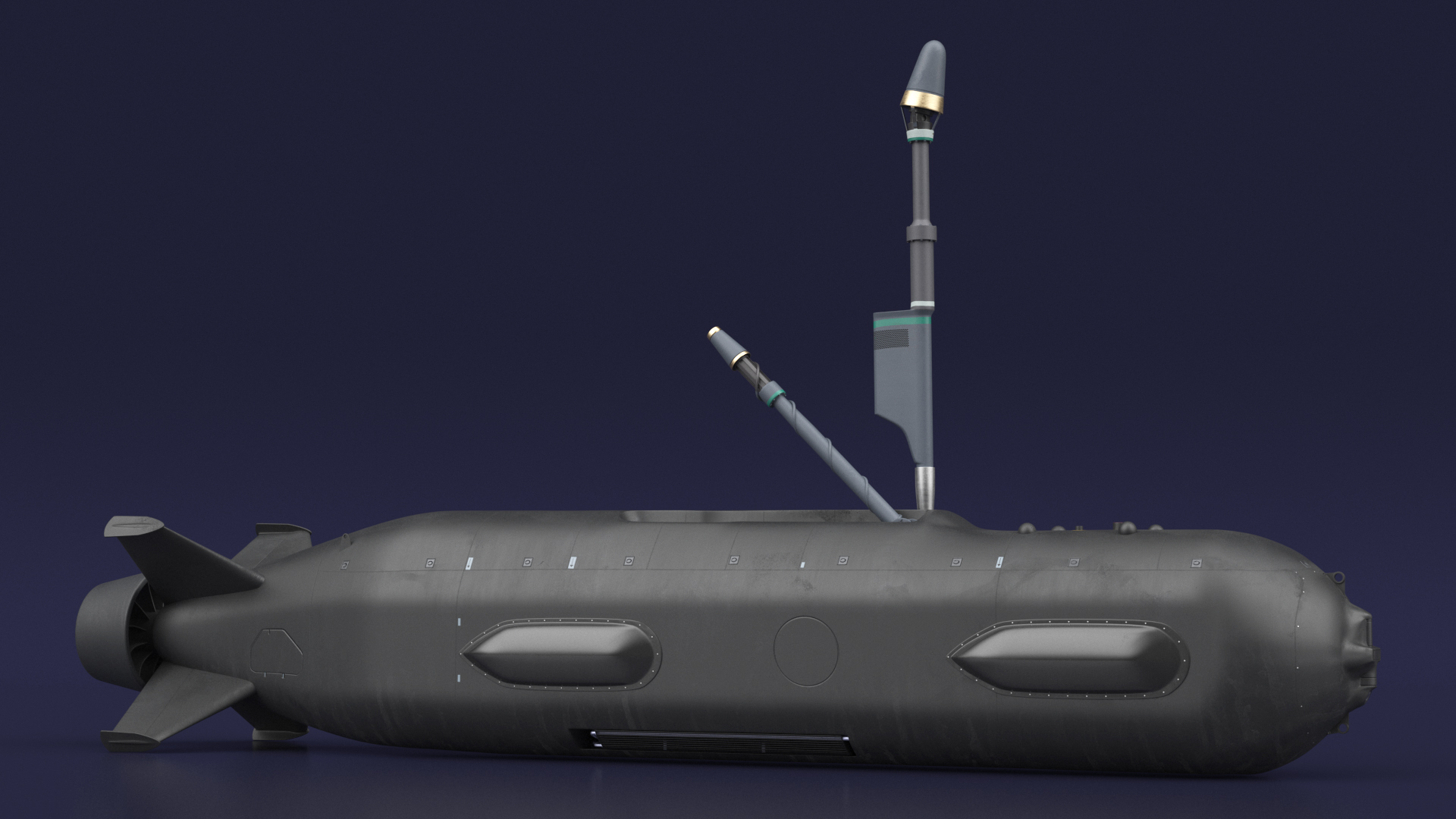 3D Boeing Orca AUV with Raised Antennas