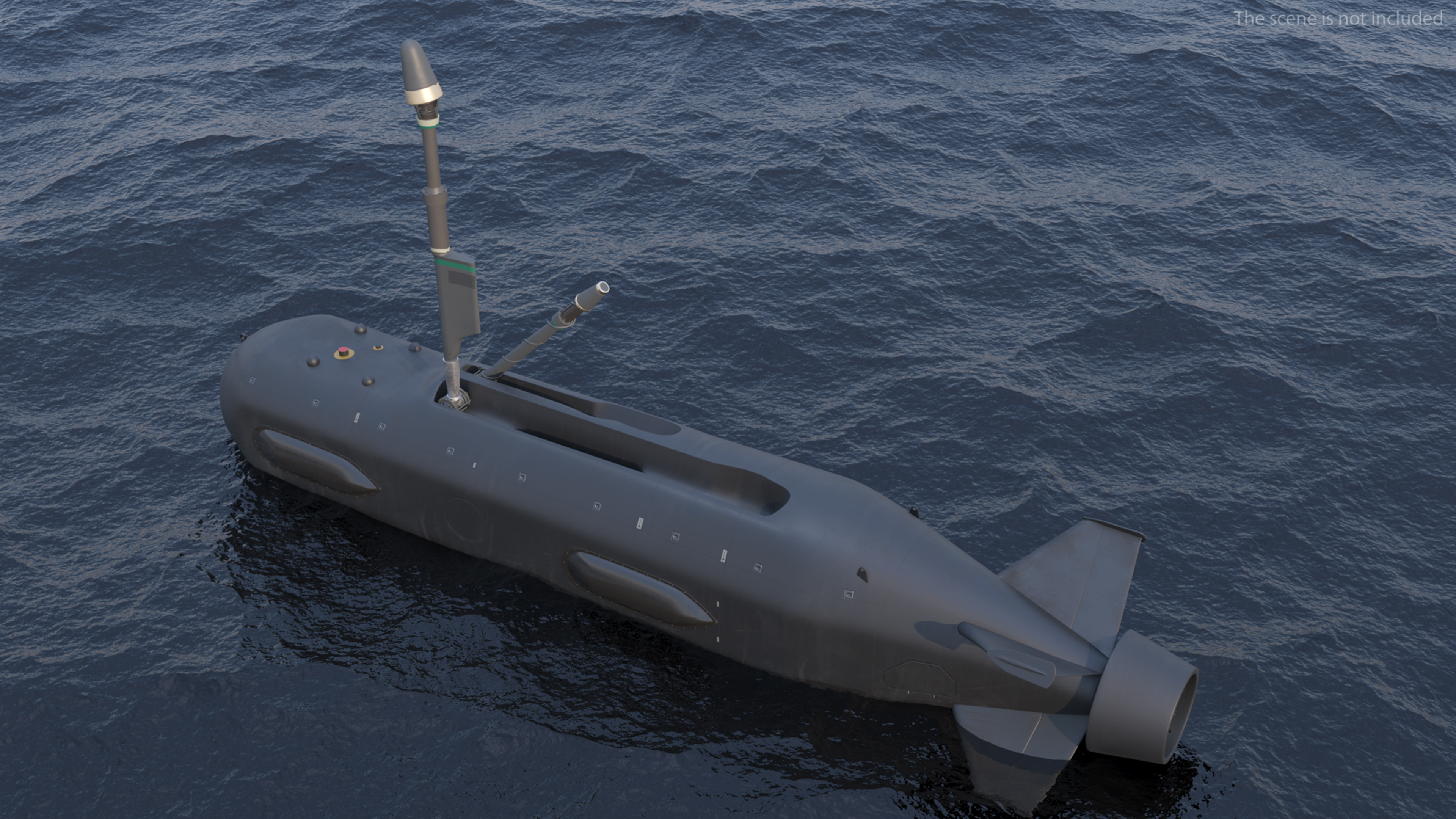 3D Boeing Orca AUV with Raised Antennas