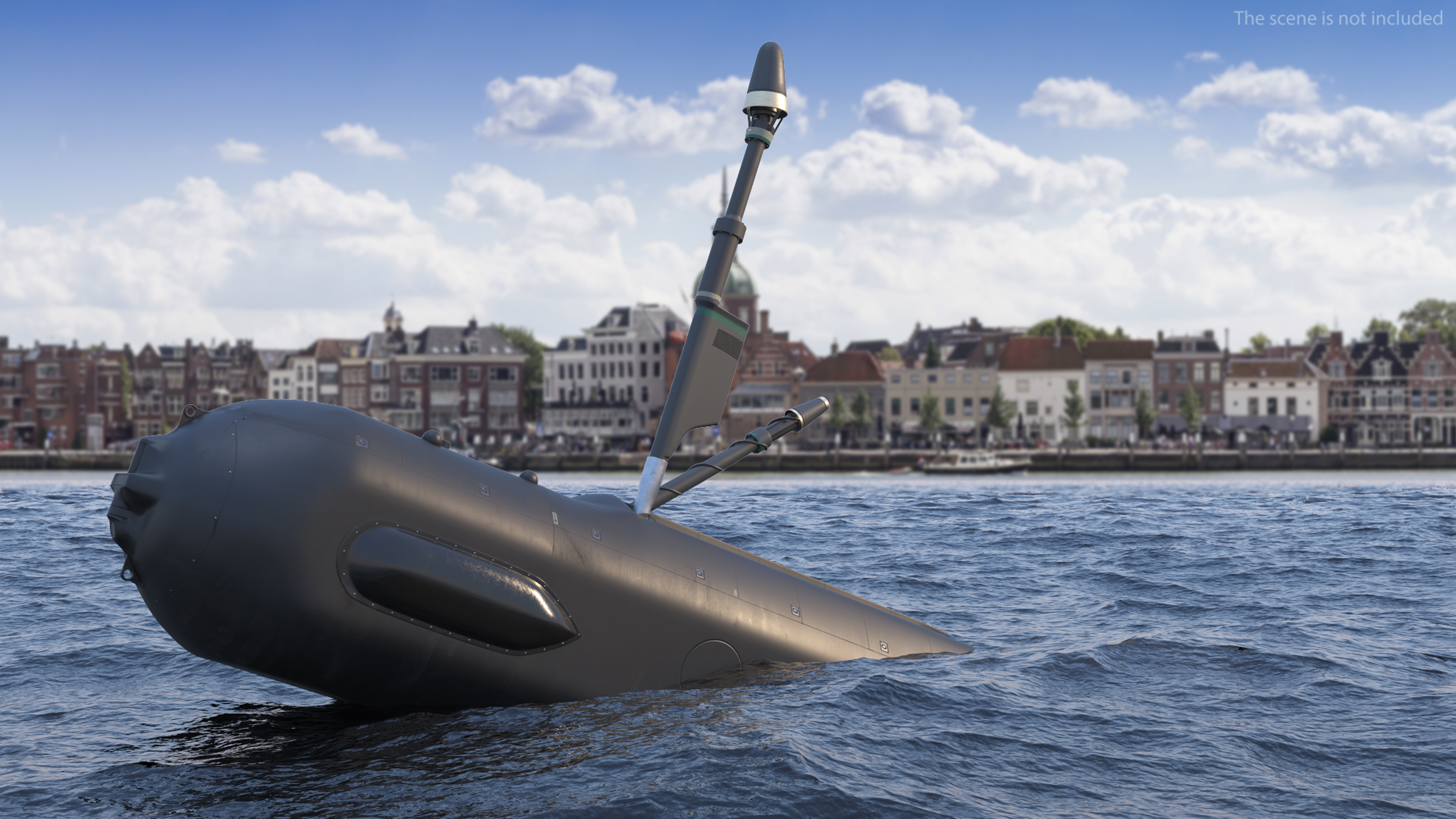 3D Boeing Orca AUV with Raised Antennas