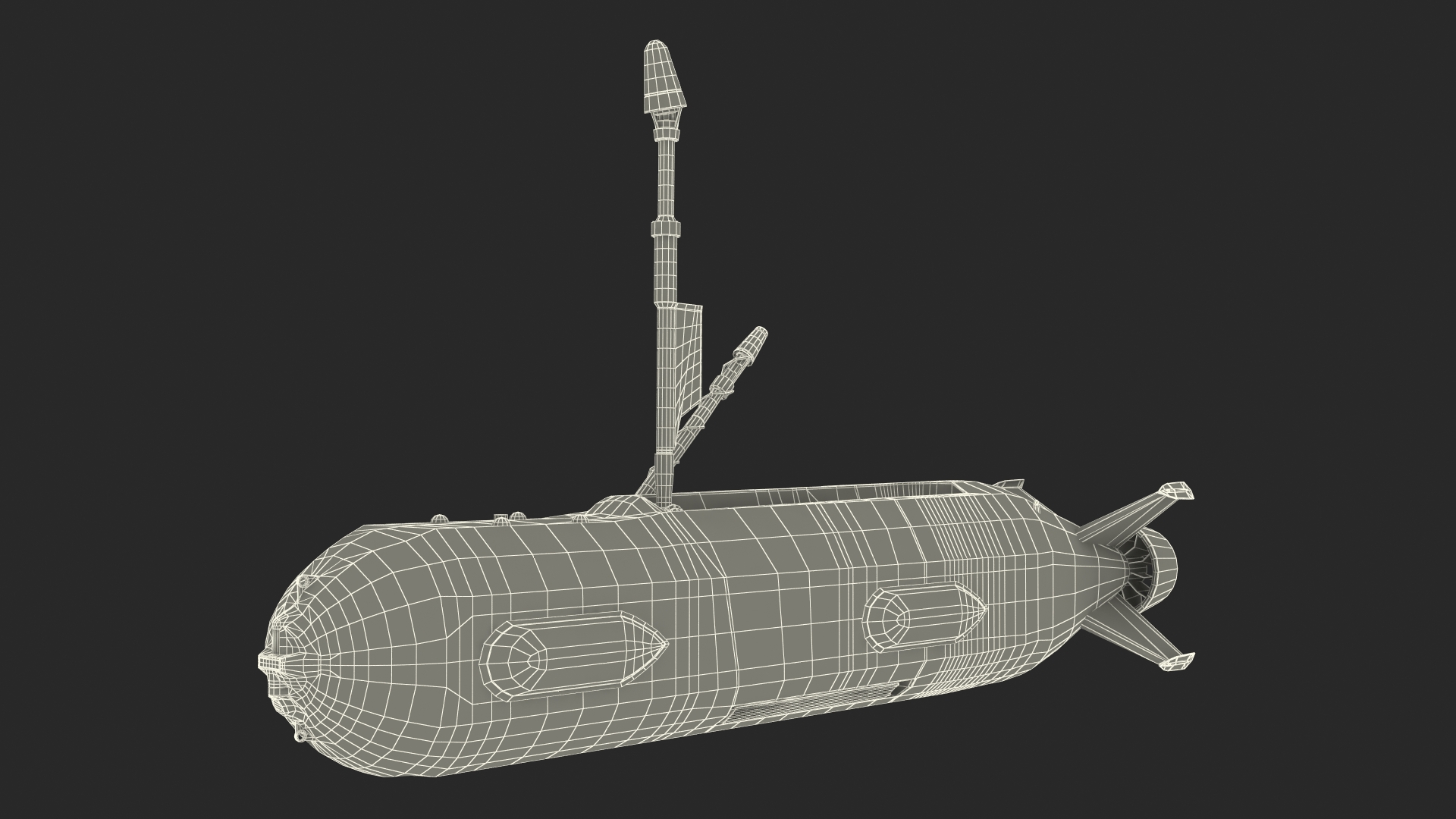 3D Boeing Orca AUV with Raised Antennas