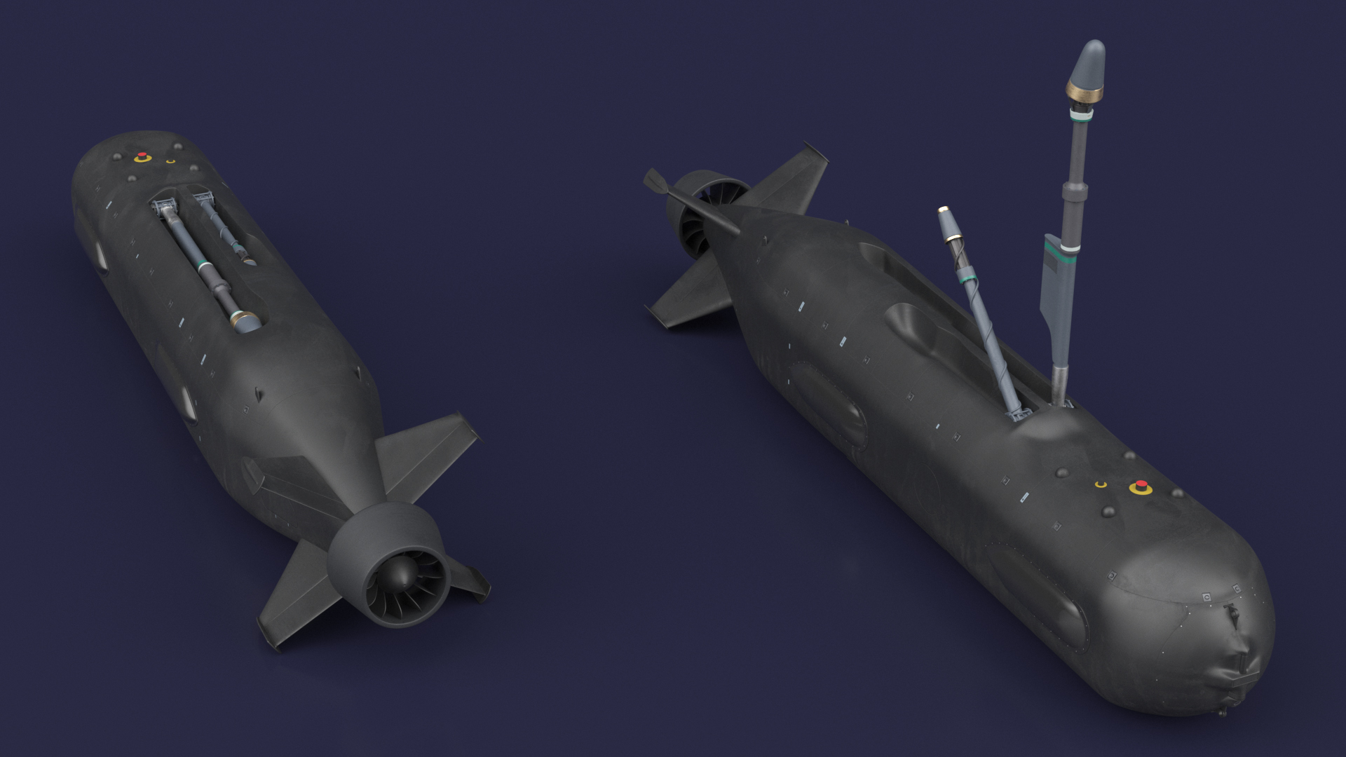 3D Boeing Orca AUV with Raised Antennas