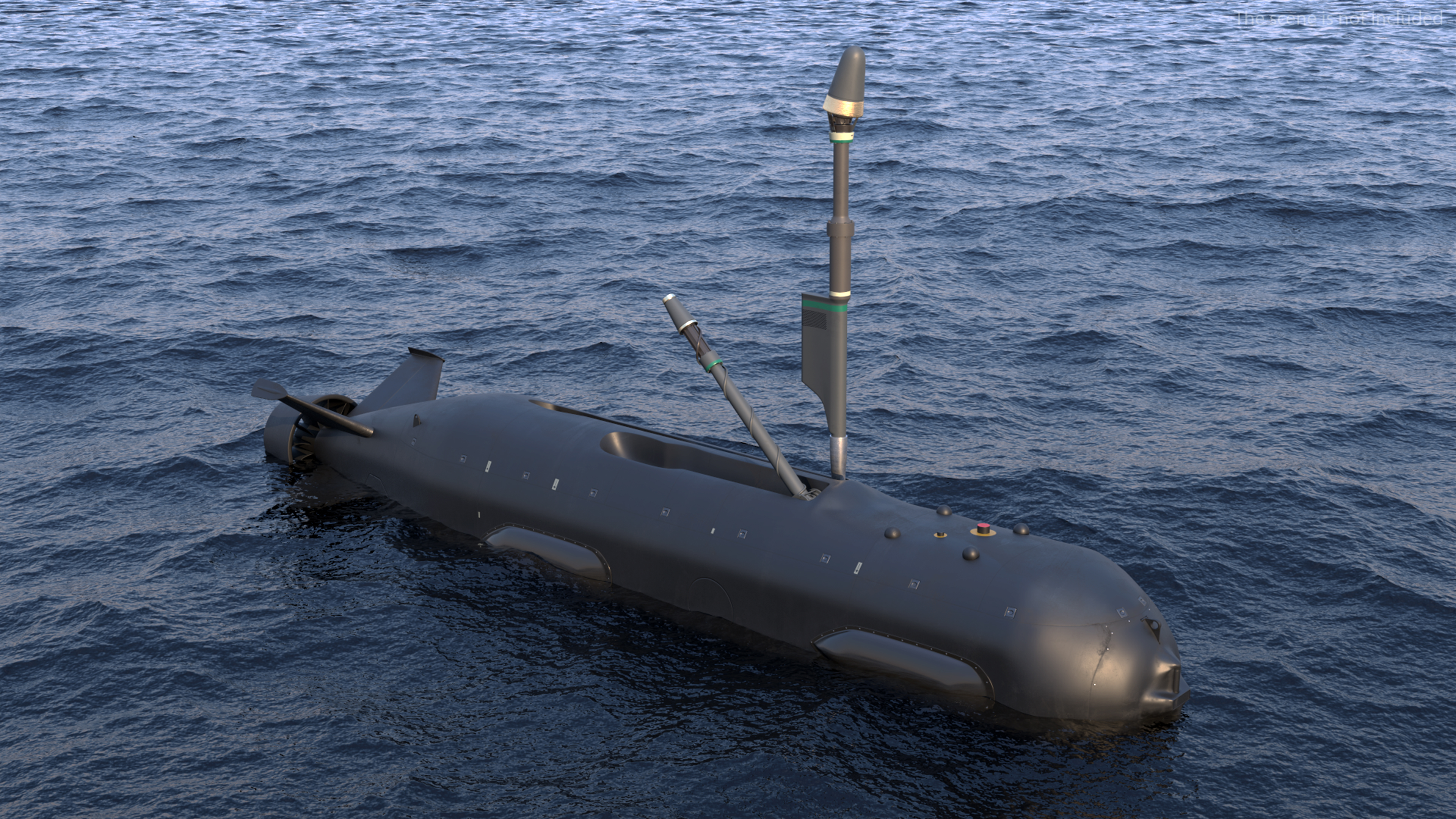 3D Boeing Orca AUV with Raised Antennas