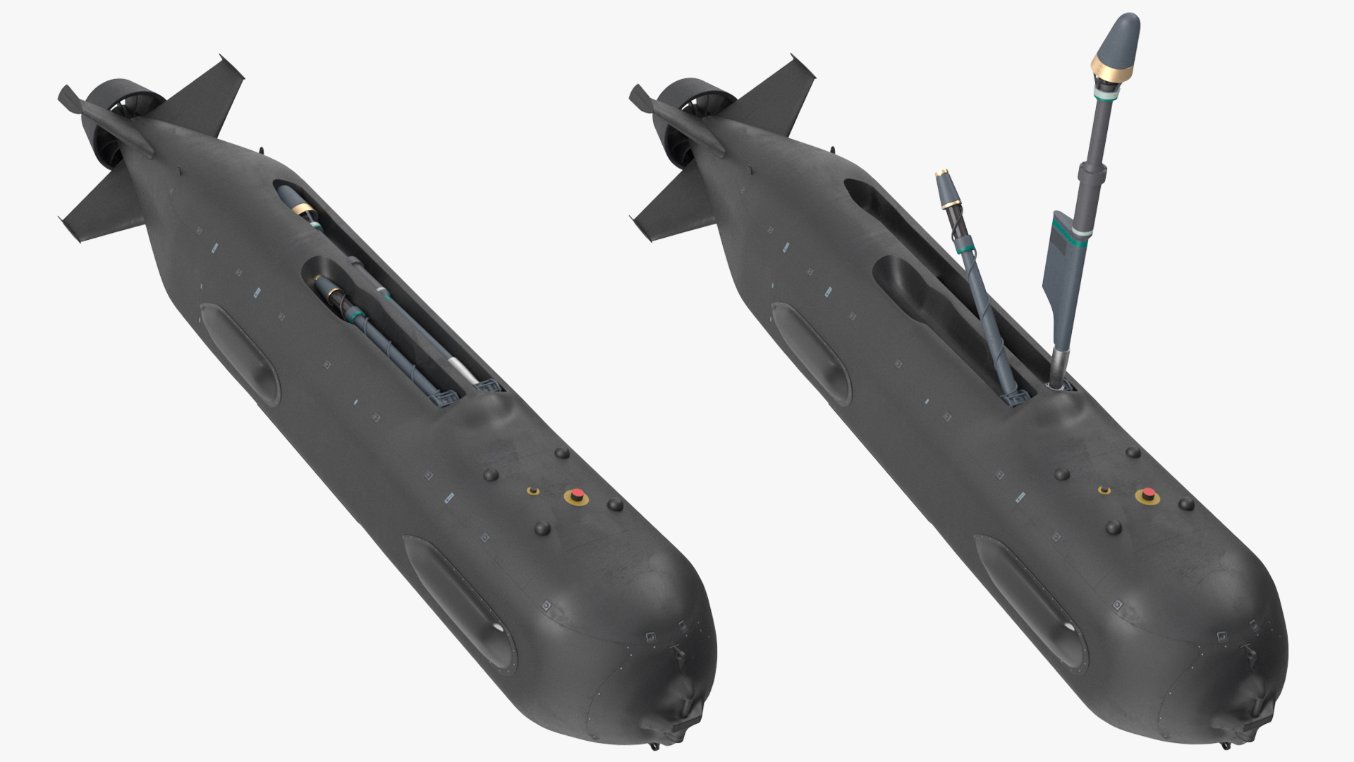 3D Boeing Orca AUV with Raised Antennas