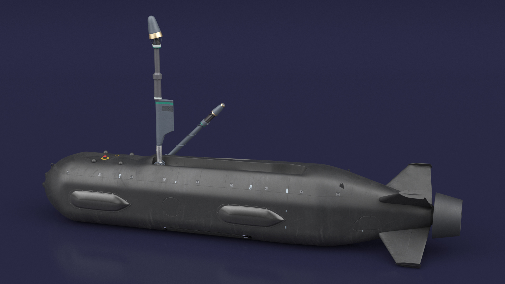 3D Boeing Orca AUV with Raised Antennas