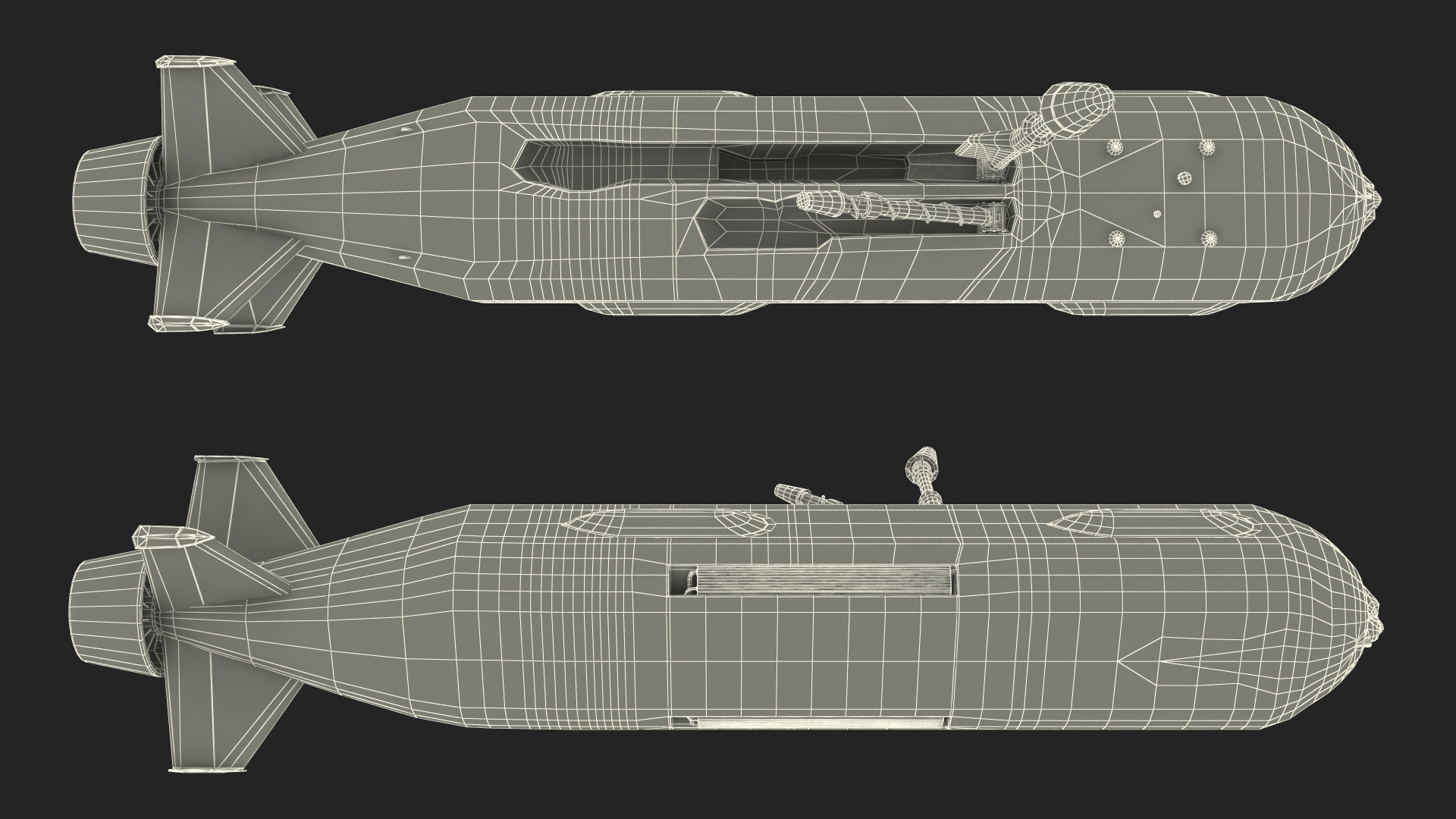 3D Boeing Orca AUV with Raised Antennas