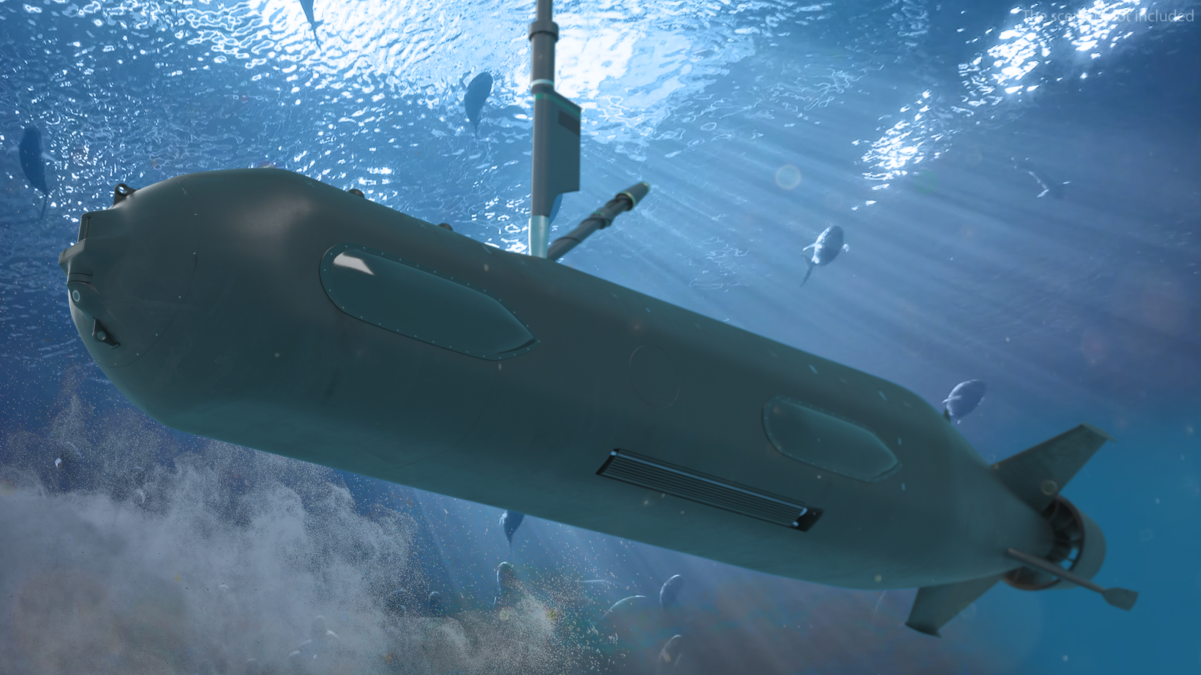 3D Boeing Orca AUV with Raised Antennas