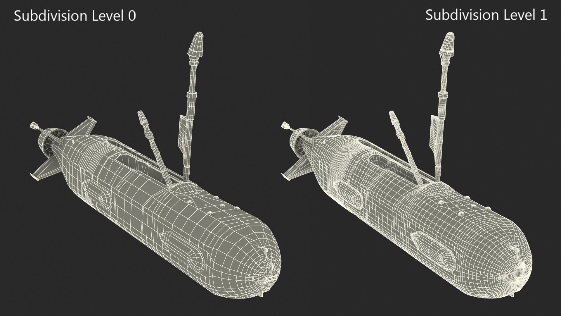 3D Boeing Orca AUV with Raised Antennas