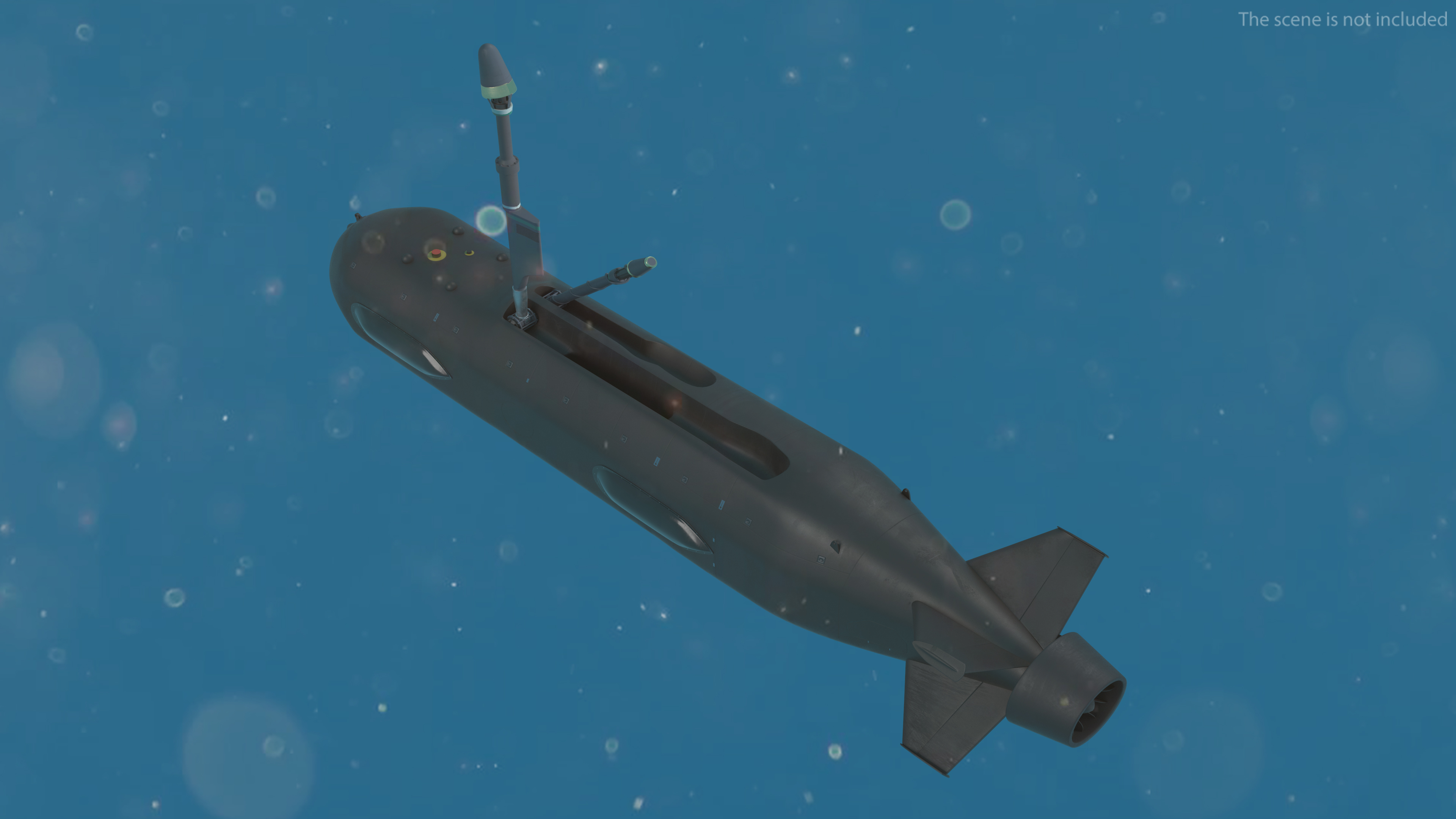 3D Boeing Orca AUV with Raised Antennas
