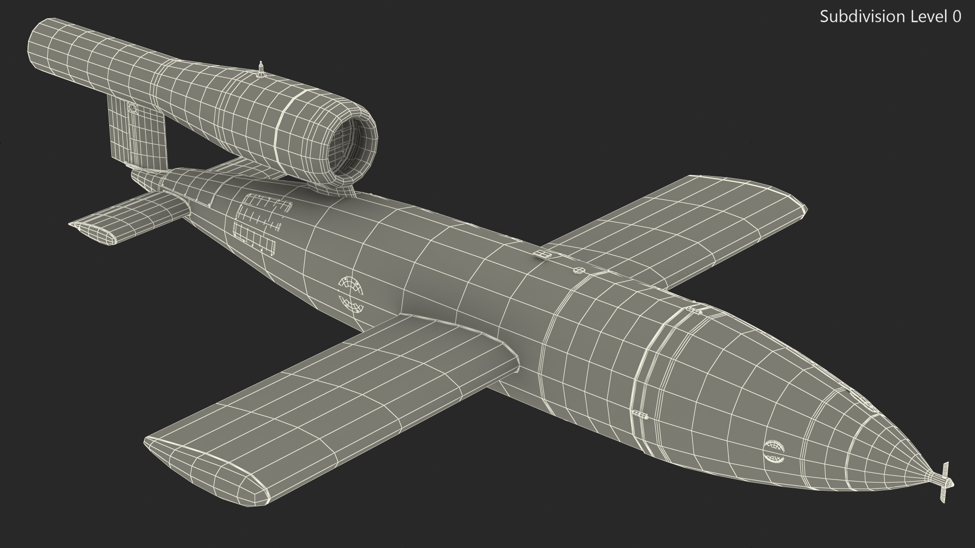 3D German V1 Flying Bomb Buzz Bomb