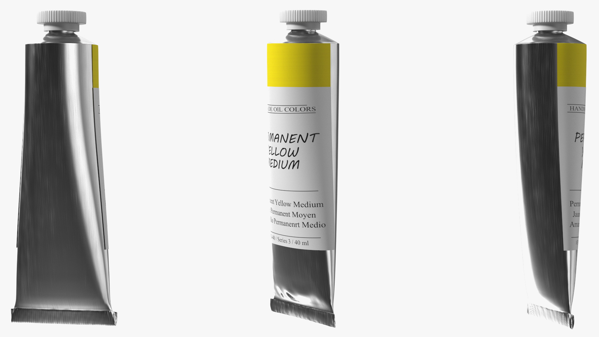 3D Oil Paint Tube Permanent Yellow