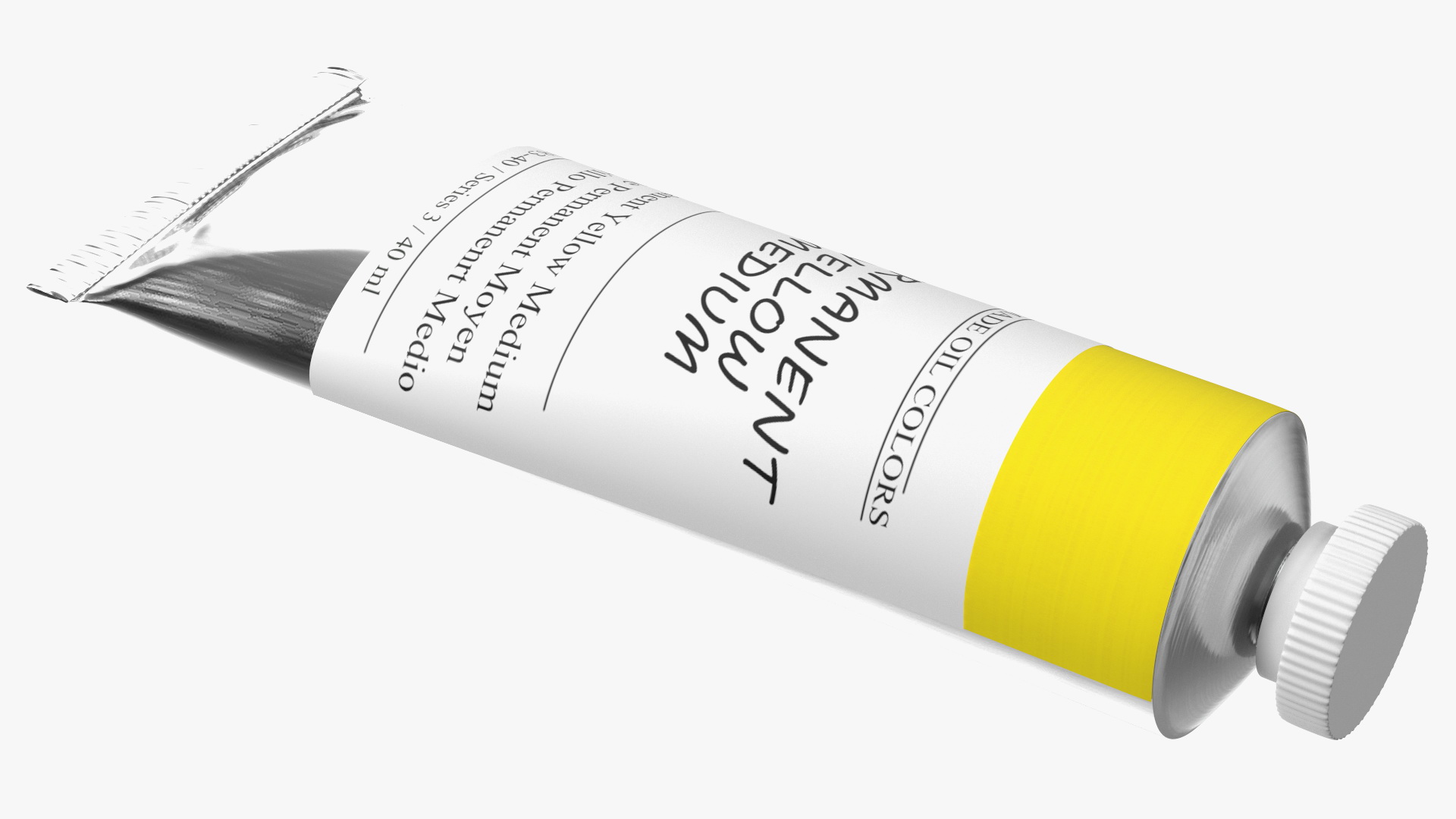 3D Oil Paint Tube Permanent Yellow