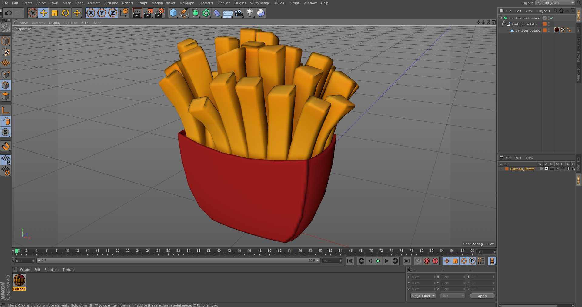 Cartoon Potato 3D model