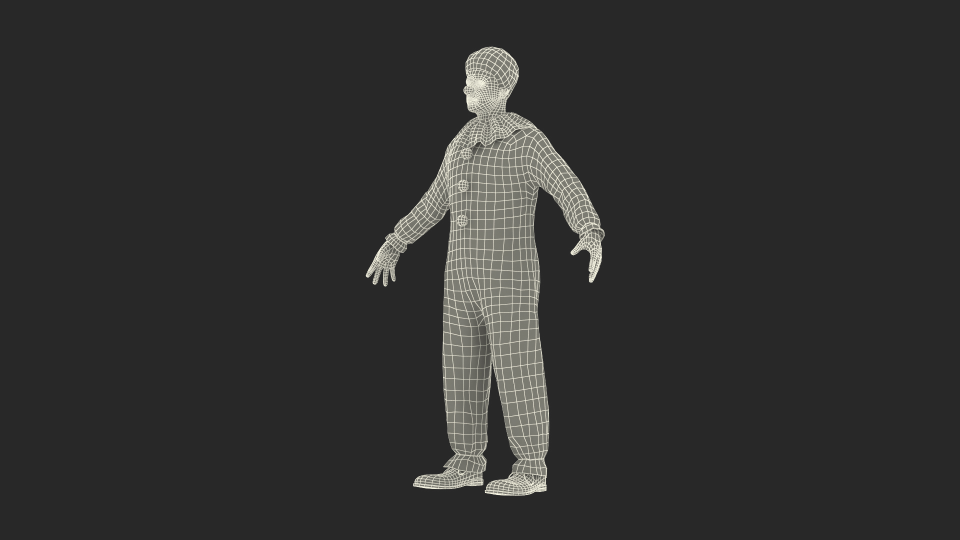 Adult Clown Suit Rigged Fur 3D