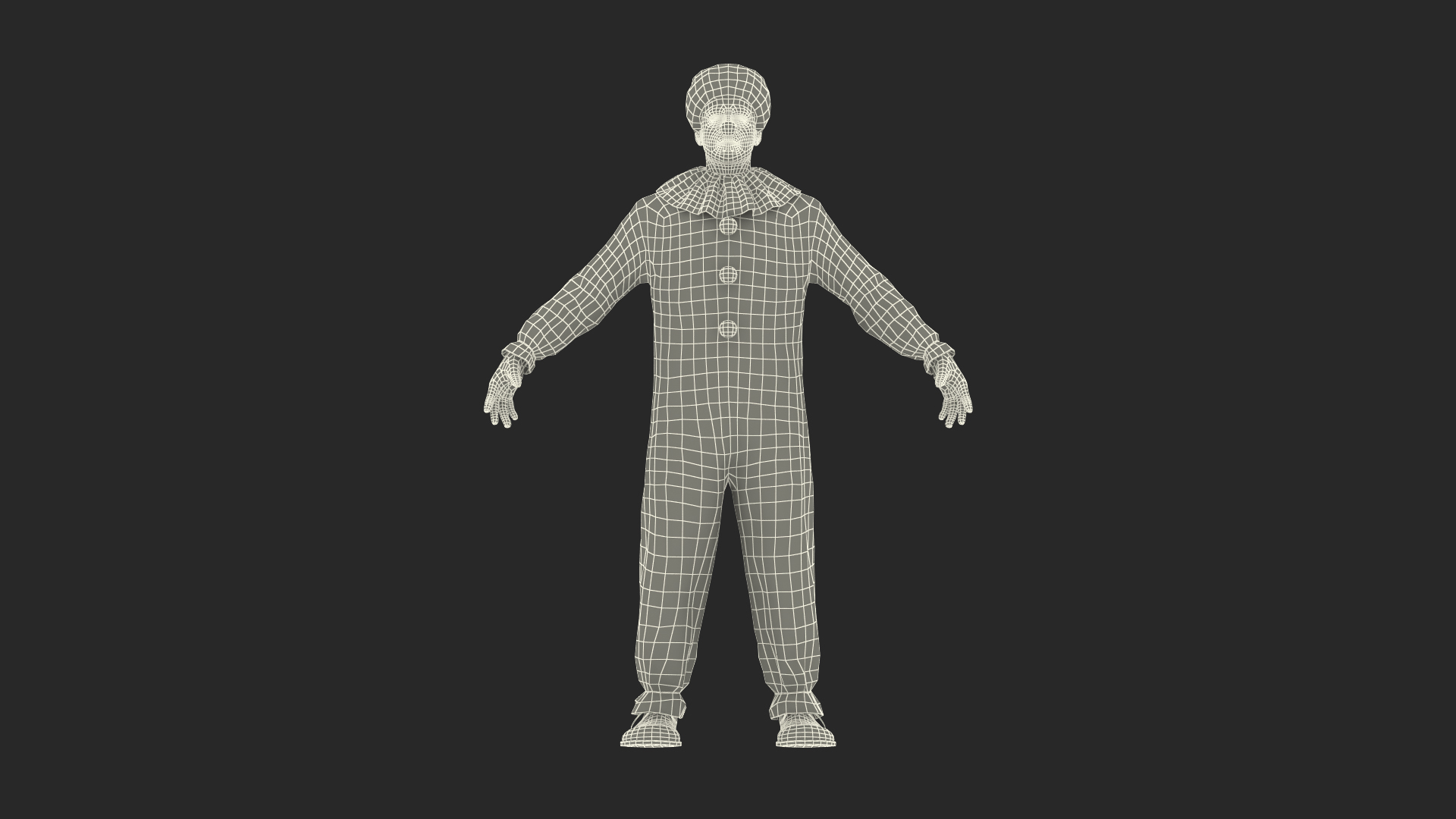 Adult Clown Suit Rigged Fur 3D