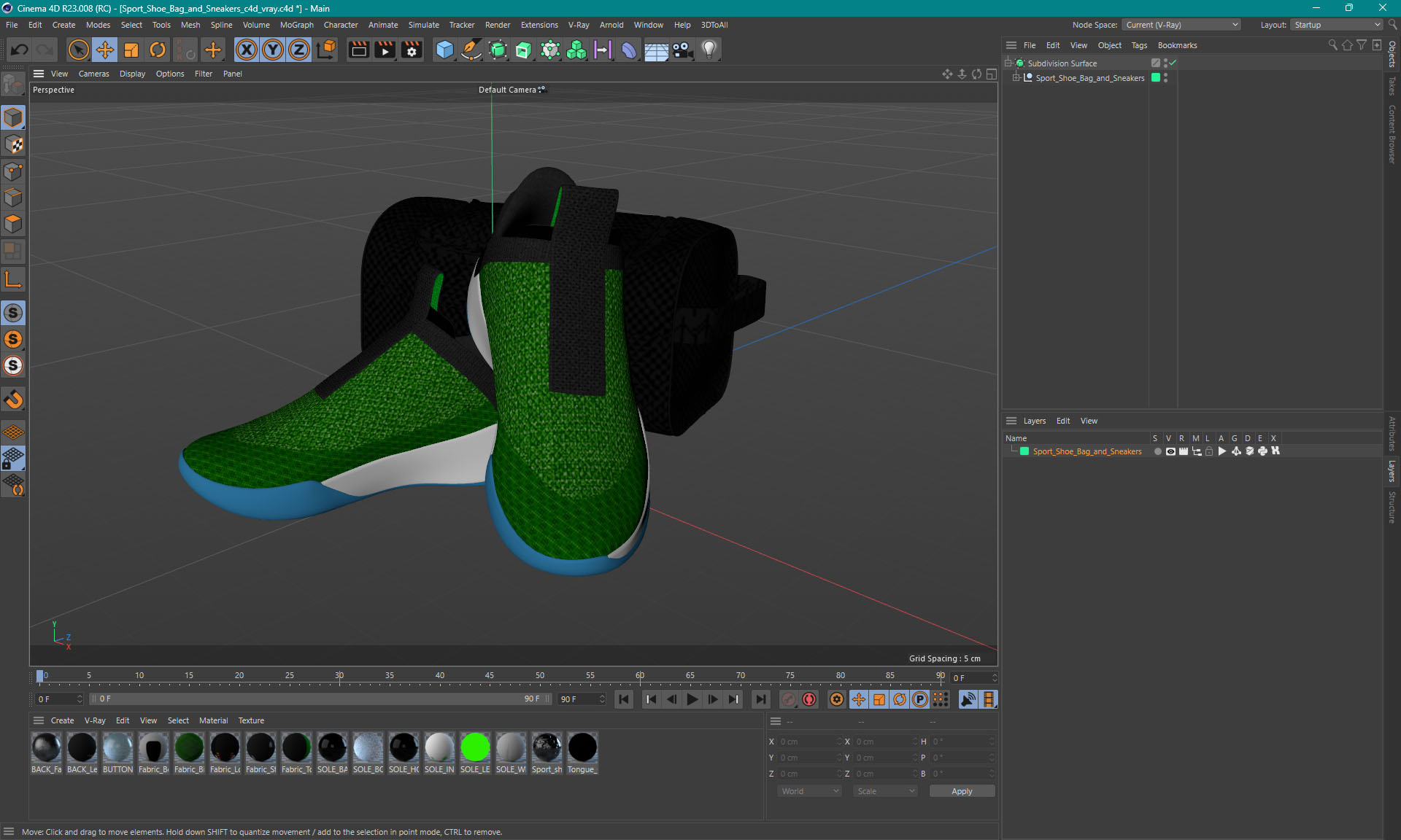 Sport Shoe Bag and Sneakers 3D