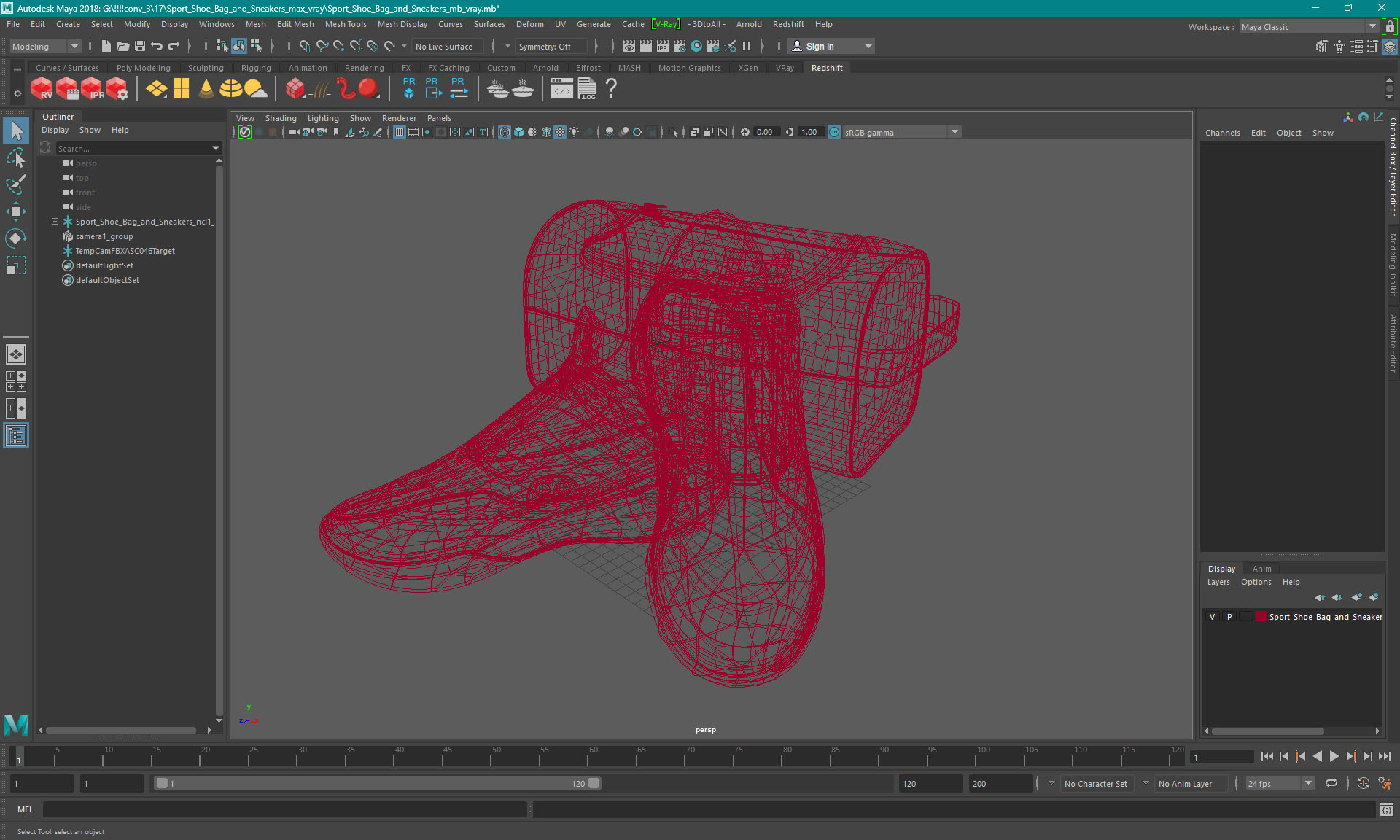 Sport Shoe Bag and Sneakers 3D