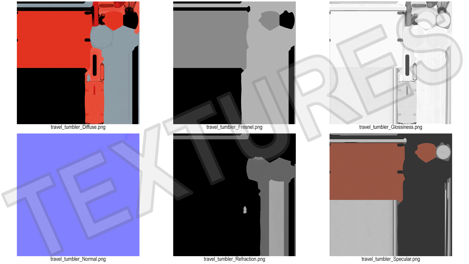 3D Open Travel Tumbler Red model