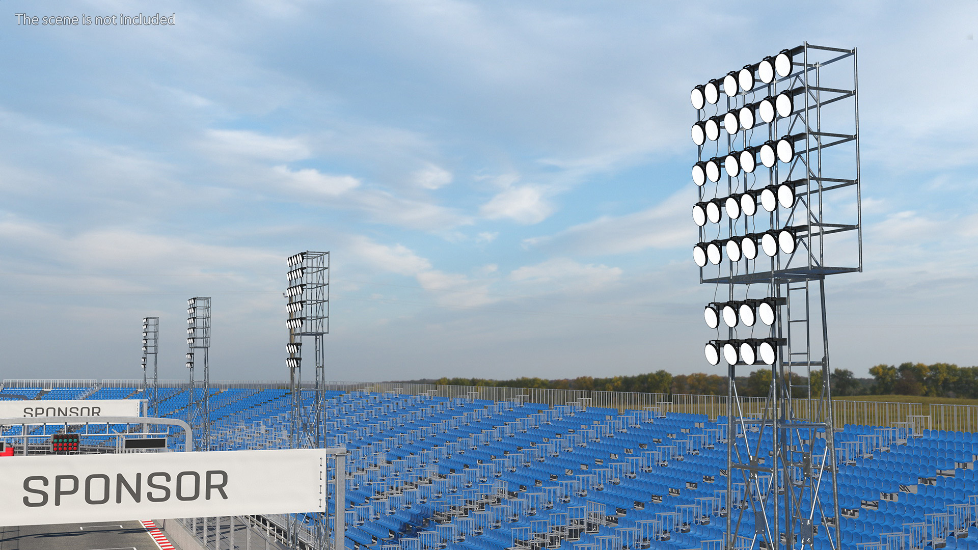 Spotlights Lighting Tower Illuminated 3D