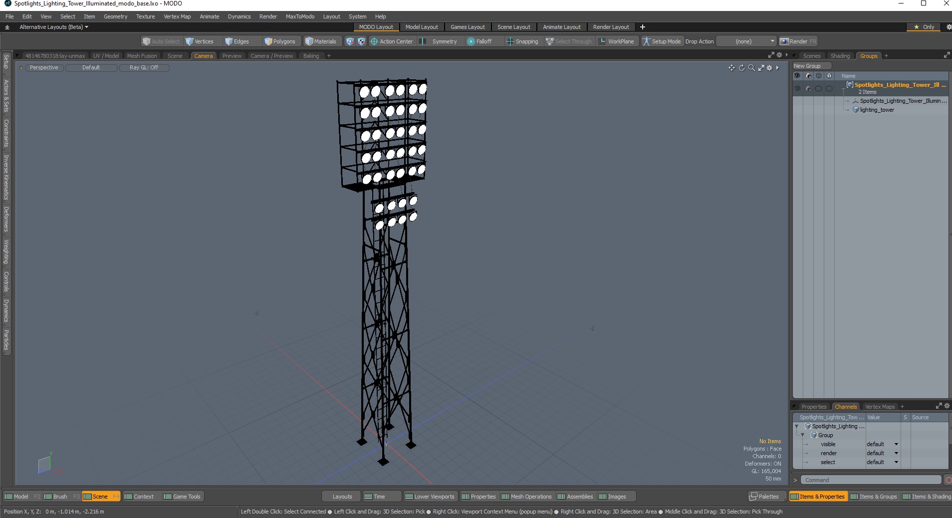 Spotlights Lighting Tower Illuminated 3D