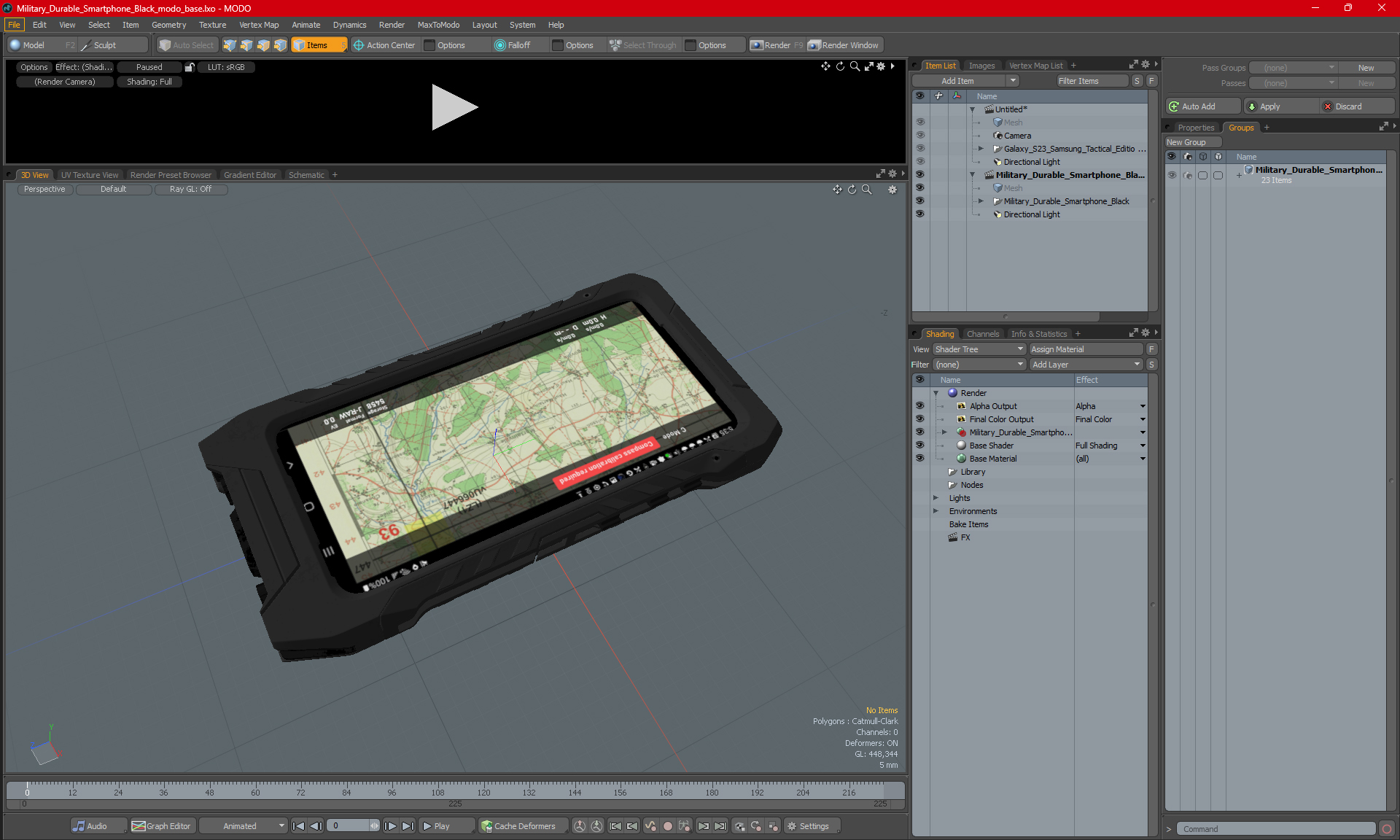 3D Military Durable Smartphone Black model